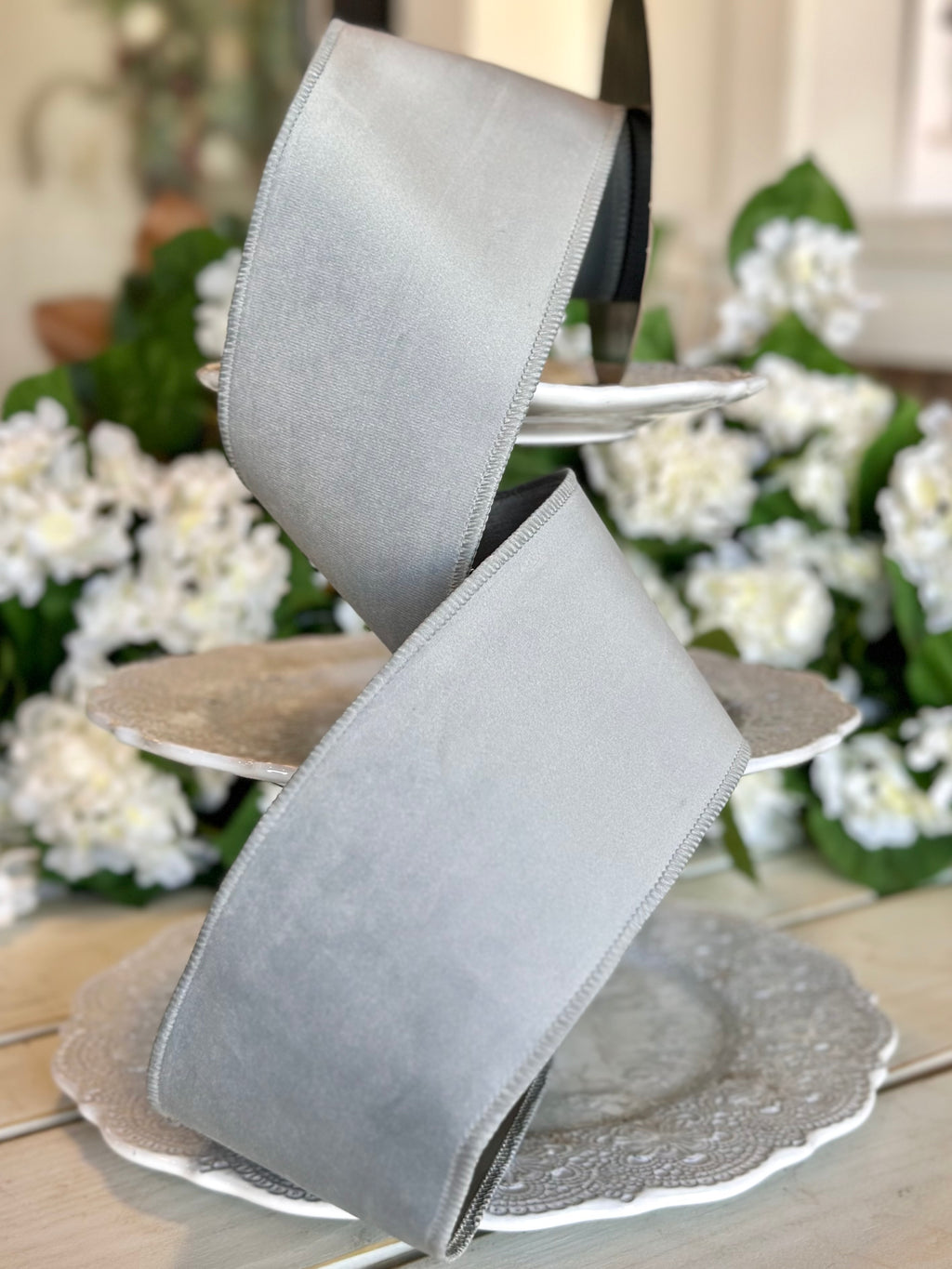 4" Velvet Taffeta Back, eucalyptus