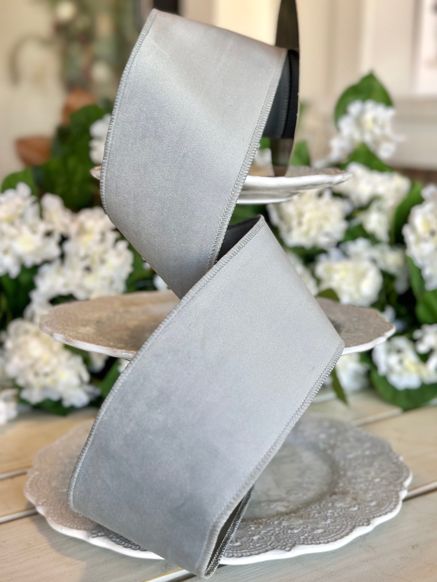 4" Velvet Taffeta Back, eucalyptus