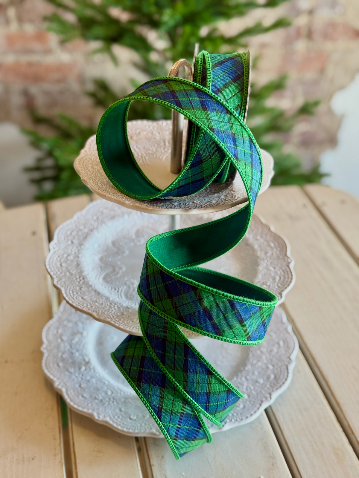 1.5" DUPION PLAID RIBBON -SOLD BY THE YARD