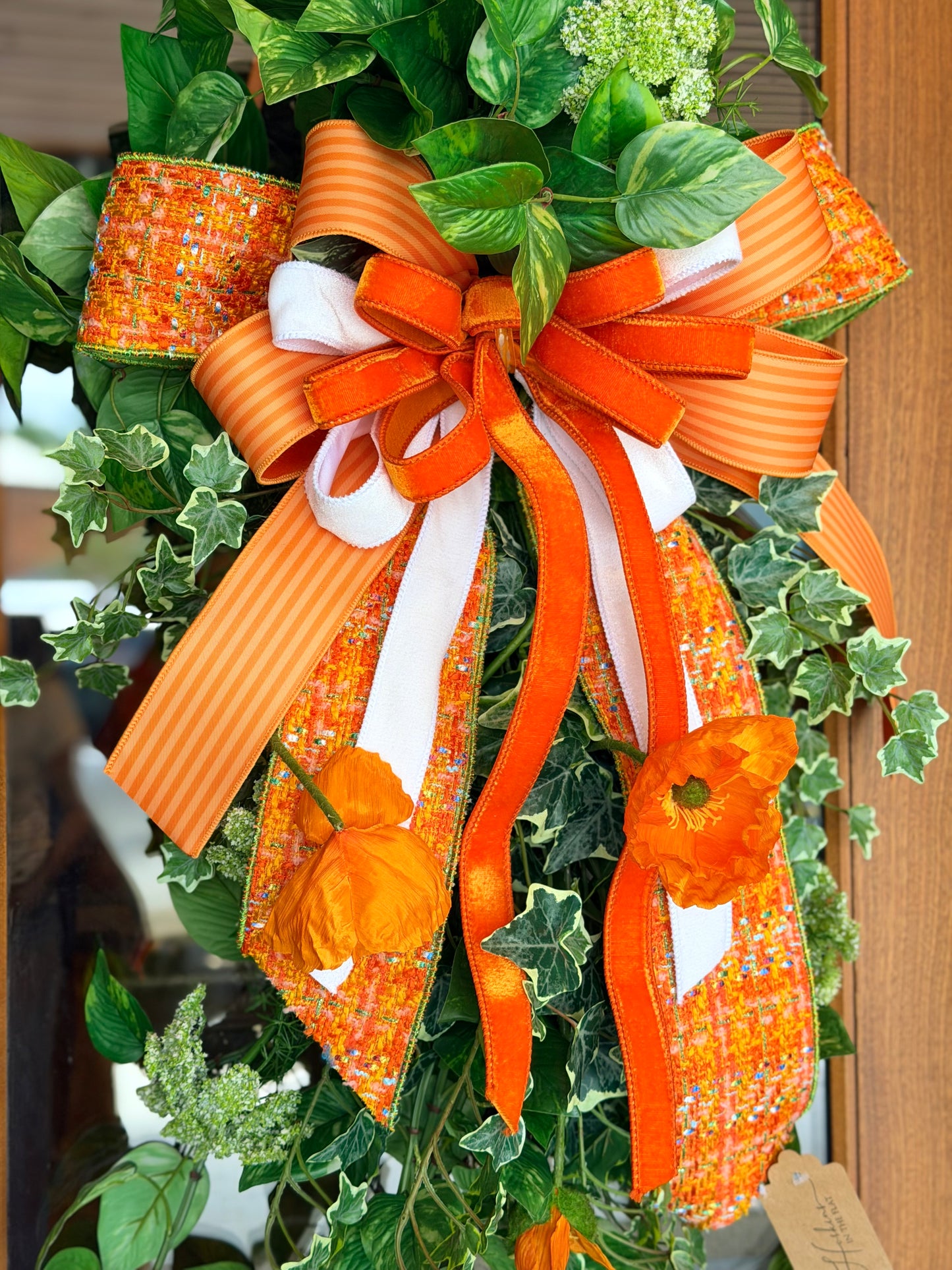 Orange Poppy Swag & Bow