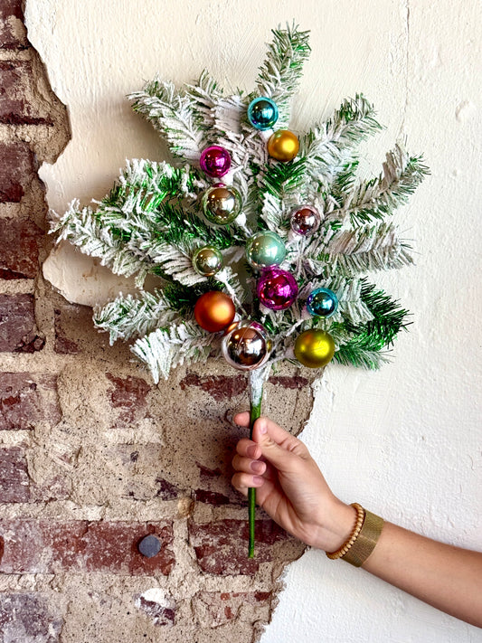 20" SNOW GLITTER/BALL RETRO PICK