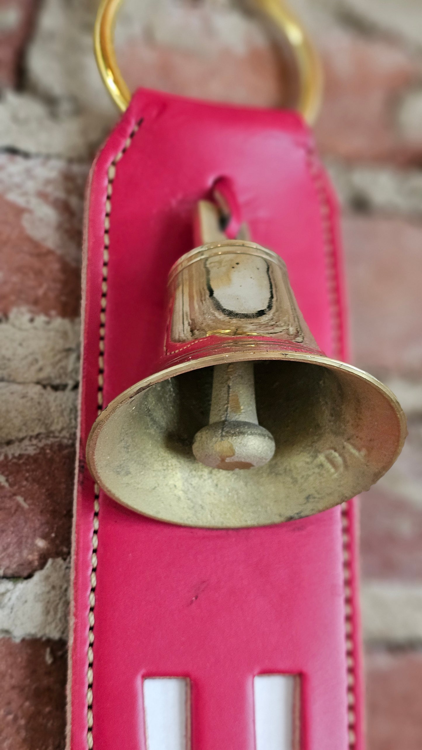 1 Solid Brass 'Lanchester' Bell on USA Leather Doorchime