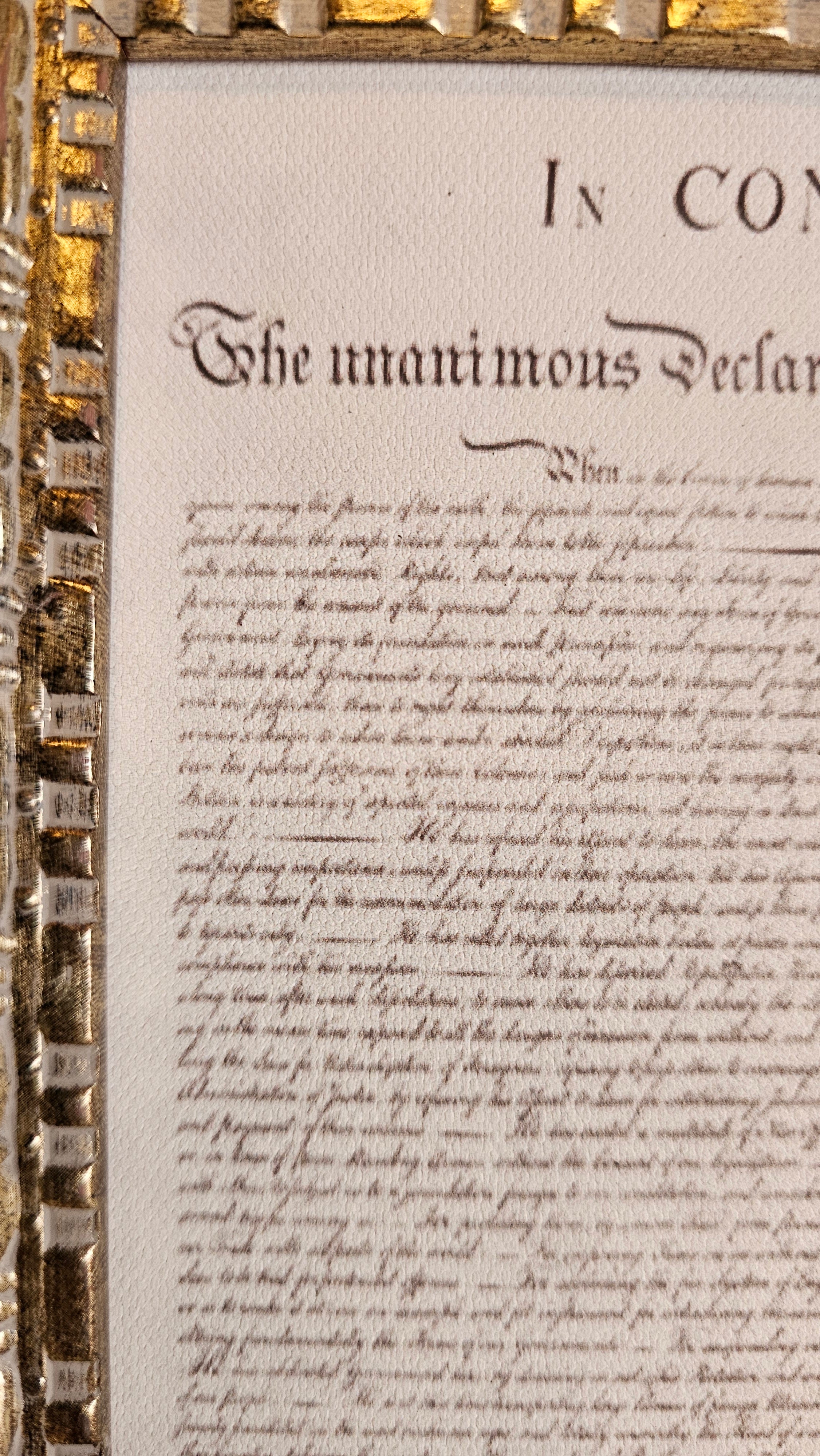 Declaration of Independence Artist Board in Frame