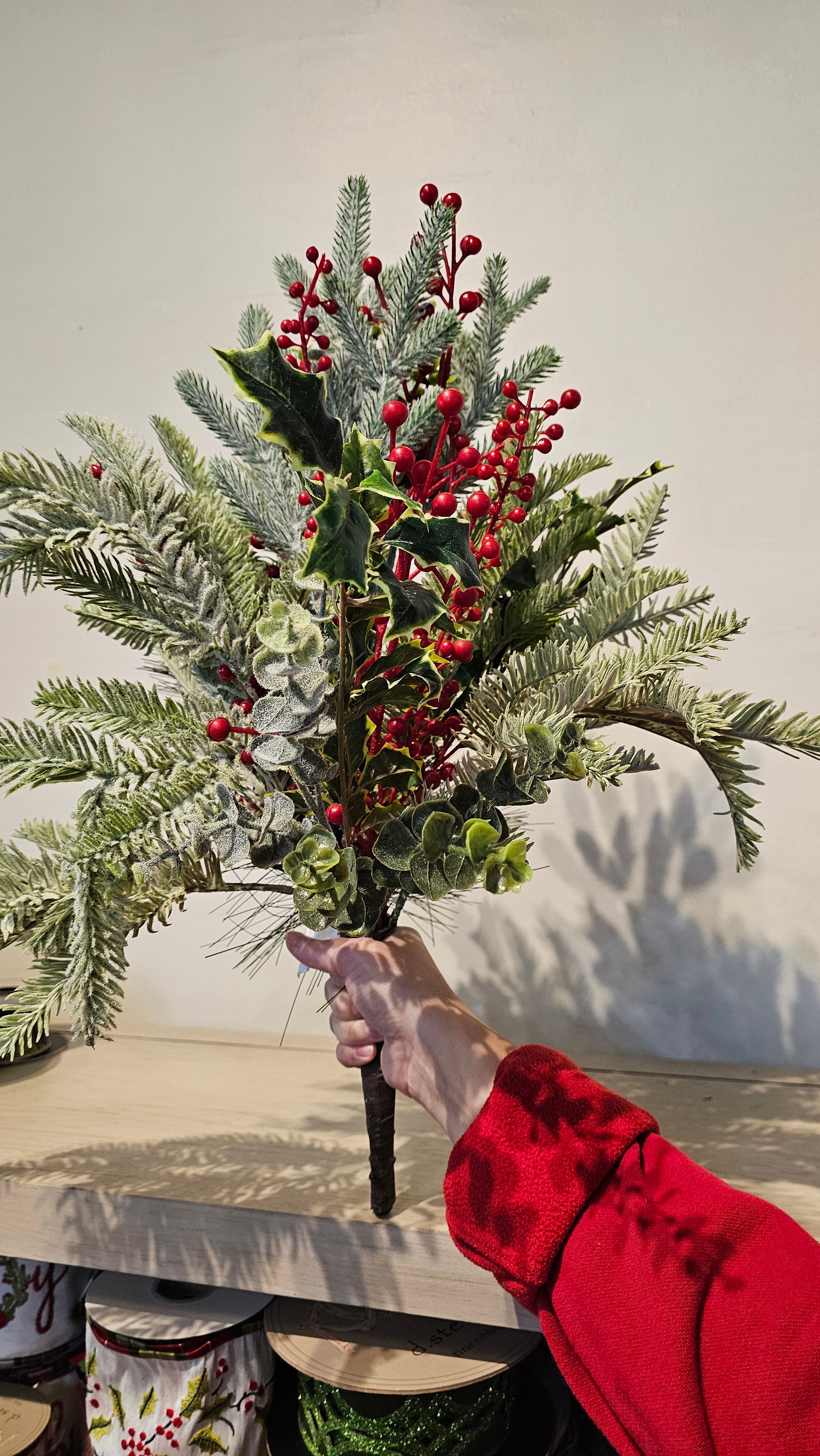 24" Outdoor Mixed Holly Pine Bush