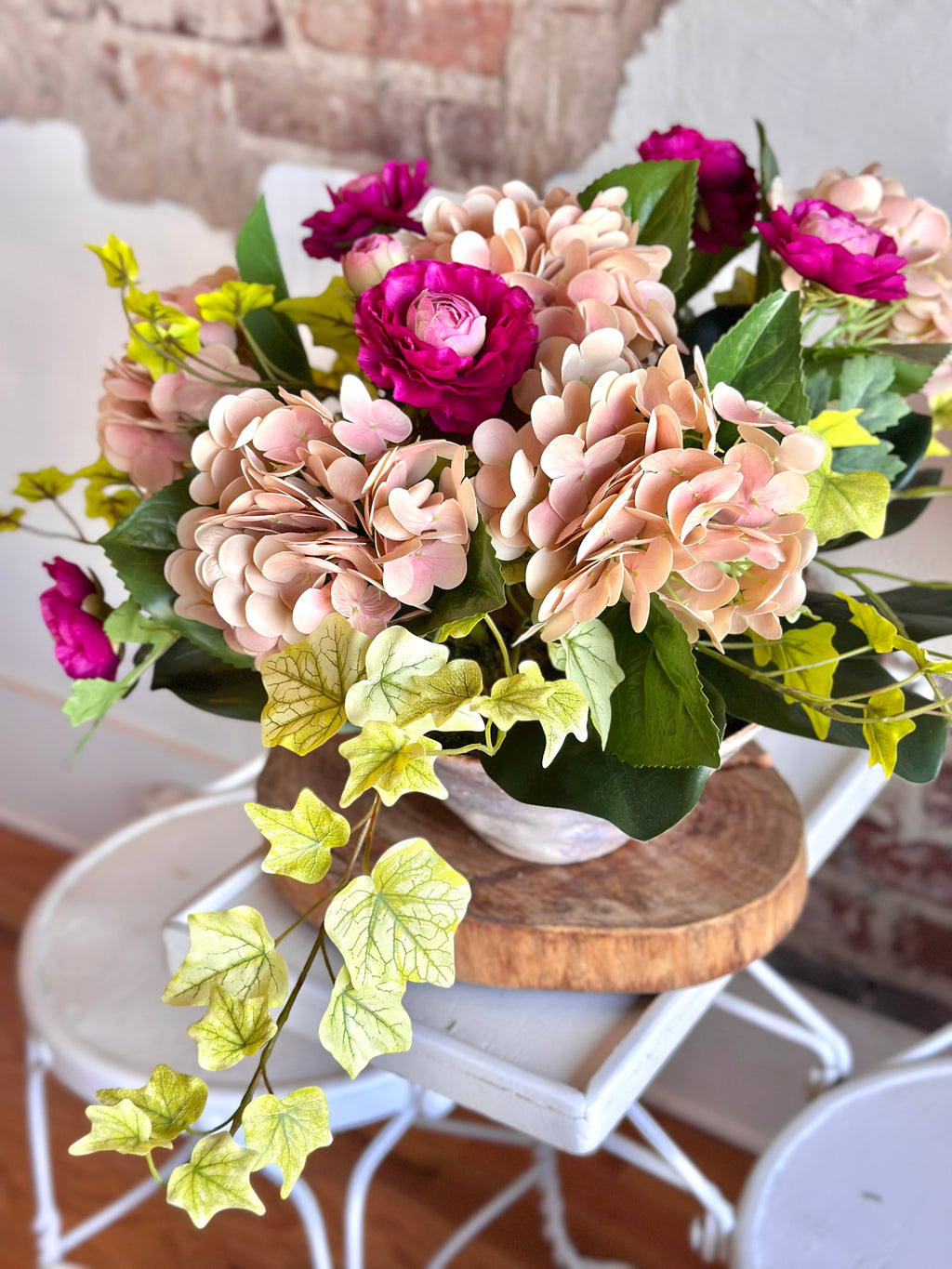 Ranunculus Blush Hydrangea Arrangement