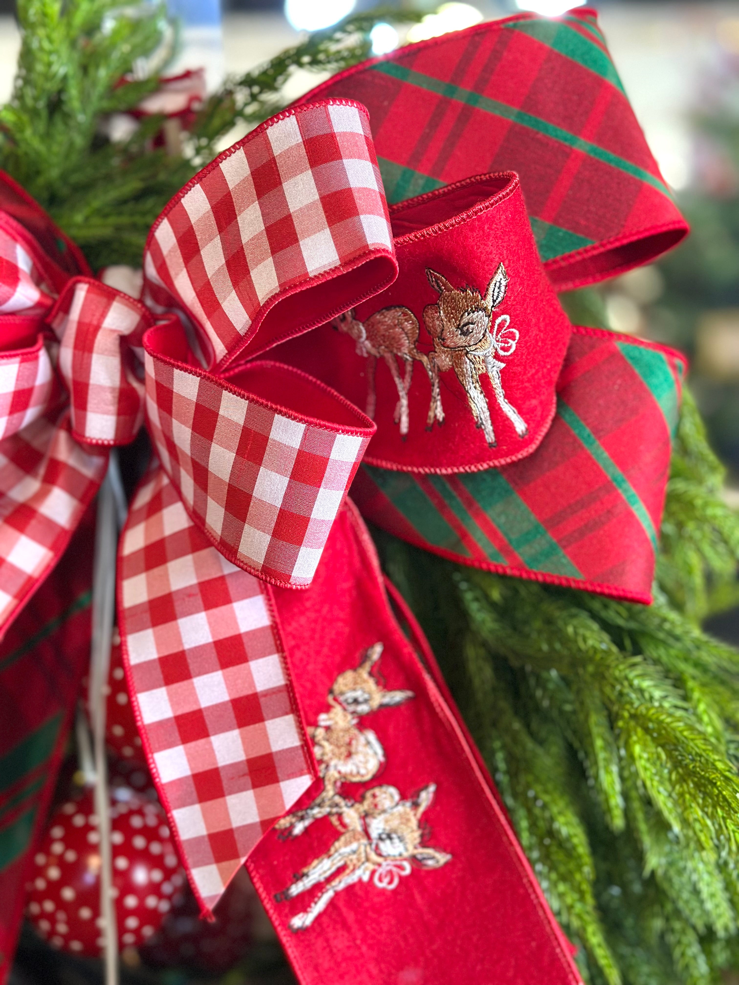 Doe and Plaid Norfolk Pine Wreath