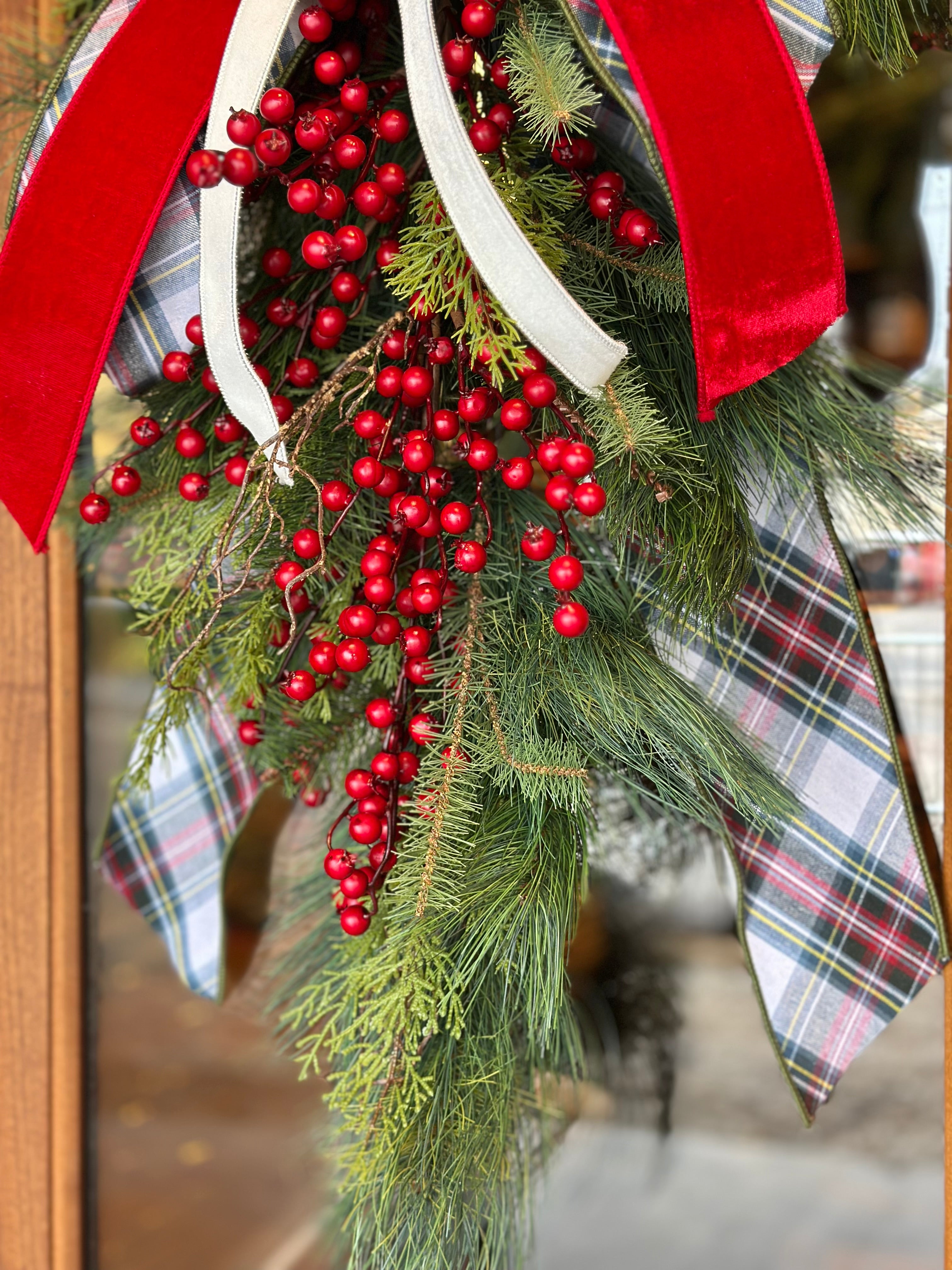 Cardinal Bell Noble Fir Swag
