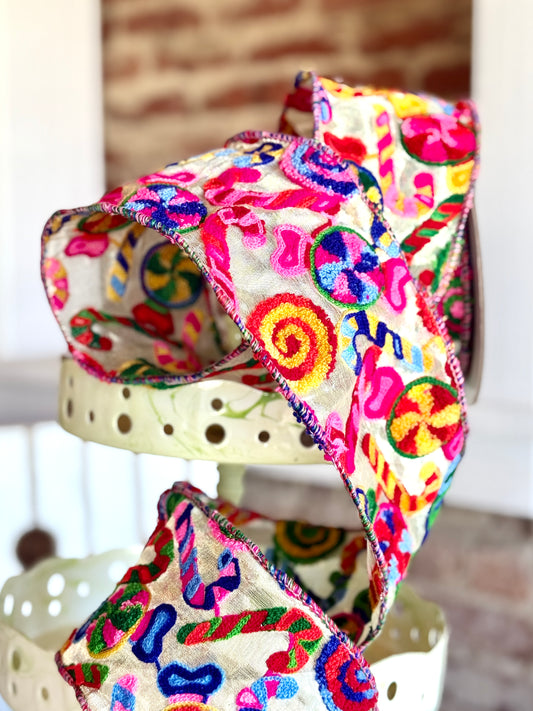 4” Embroidered Candies, SOLD BY THE YARD