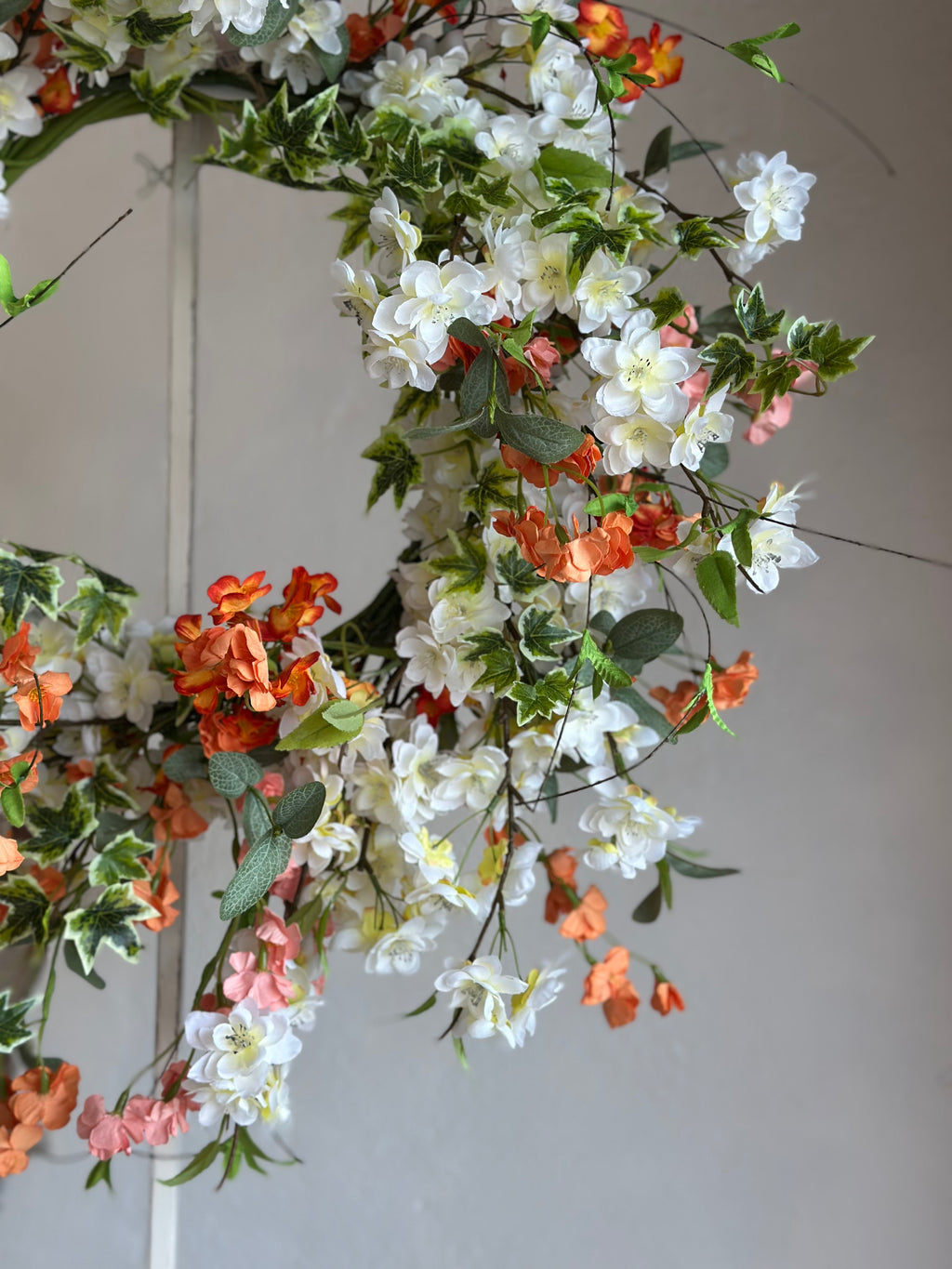Peach Cherry Blossoms Wreath