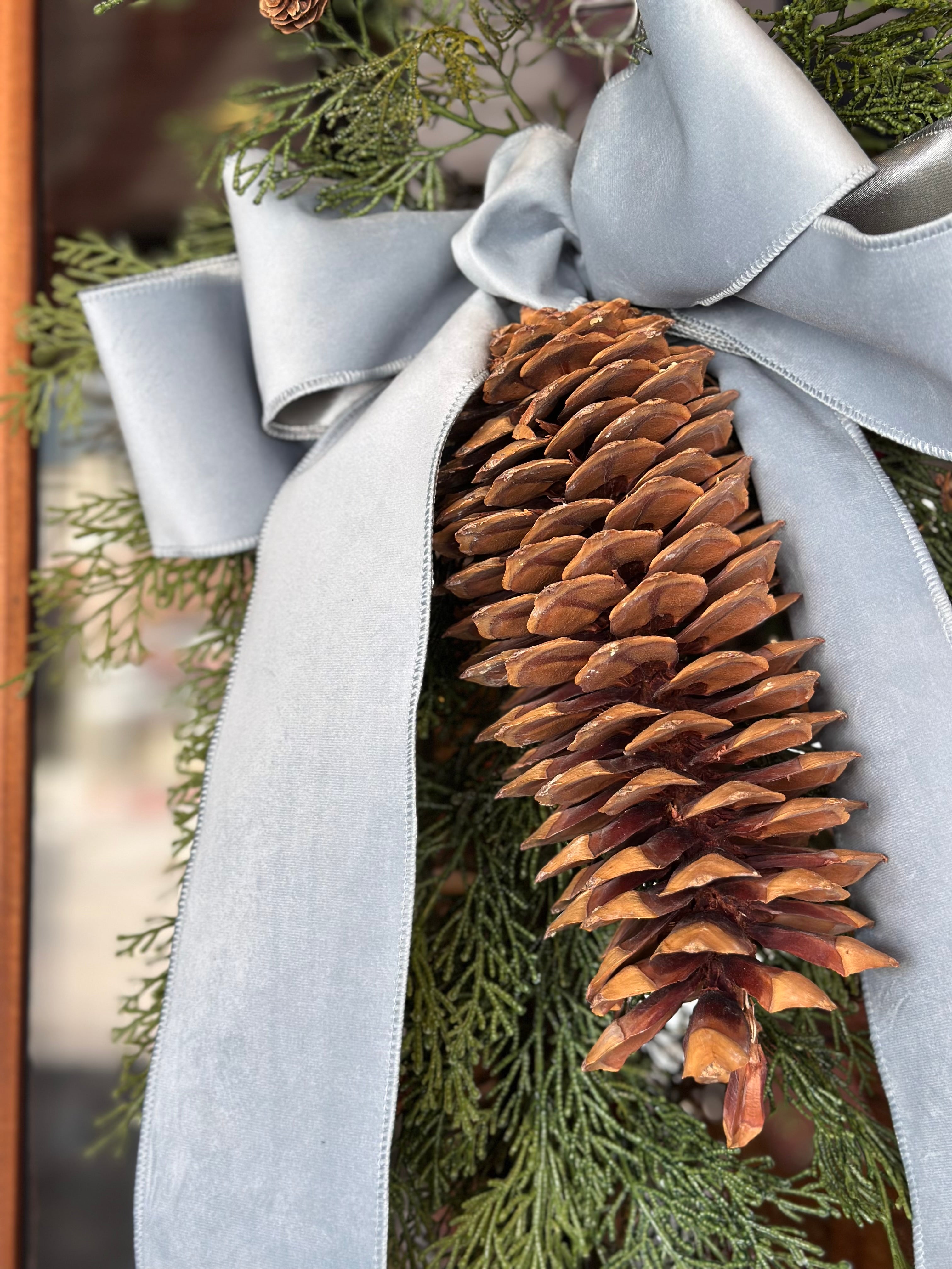 Cedar Teardrop with Floppy Velvet Bow (COLOR OPTIONS)