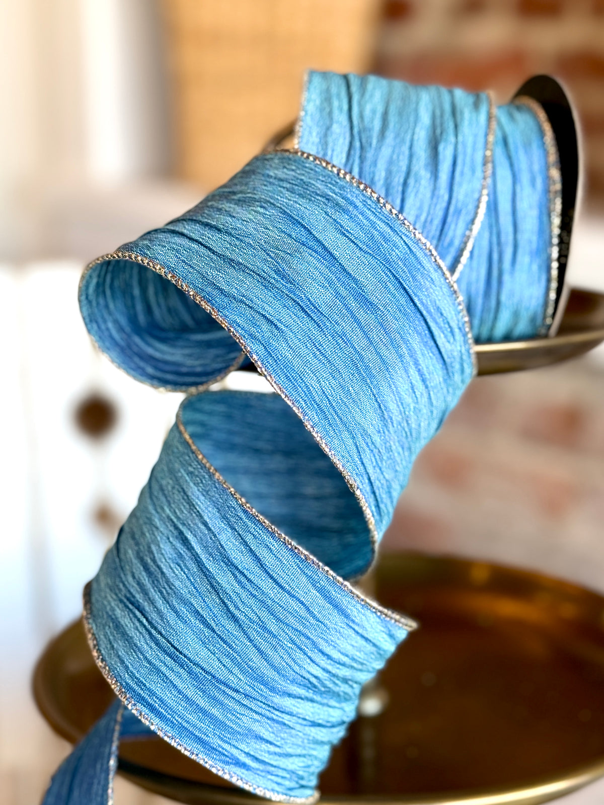 2.5” Crinkle Gauze, Blue - SOLD BY THE YARD