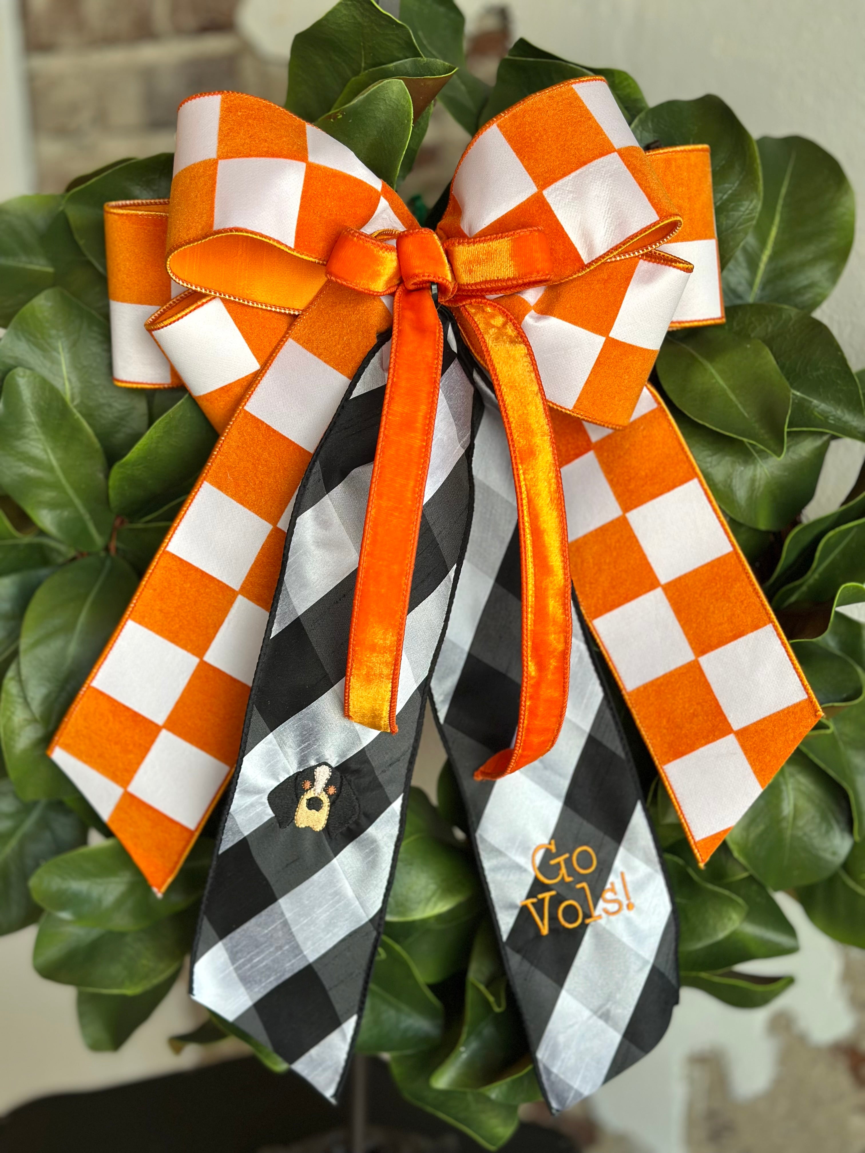 Smokey/Go Vols! Embroidered Bow