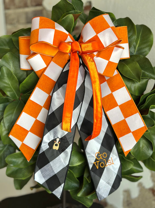 Smokey/Go Vols! Embroidered Bow