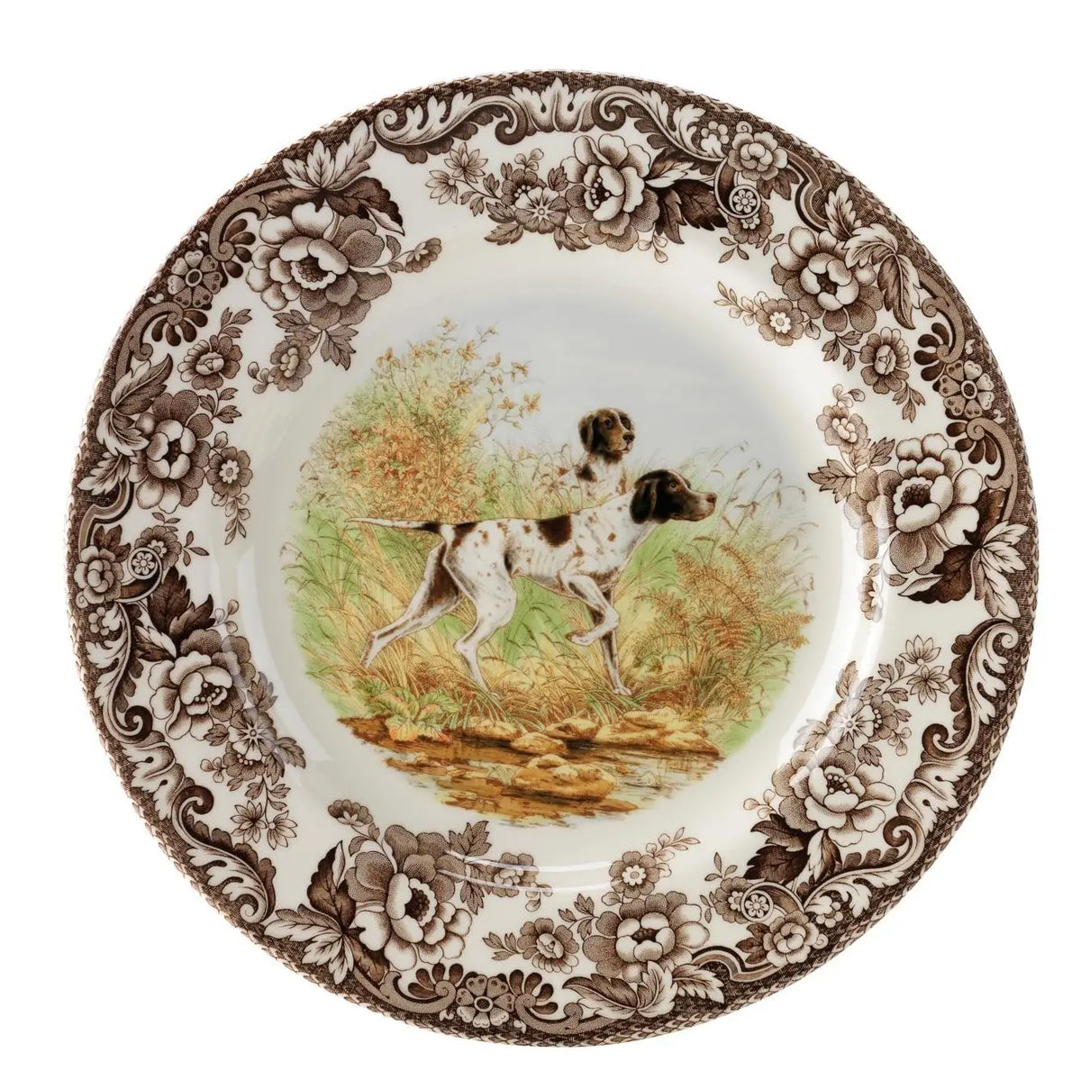 Spode Woodland Salad Plate 8 Inch (Flat Coated Pointer)