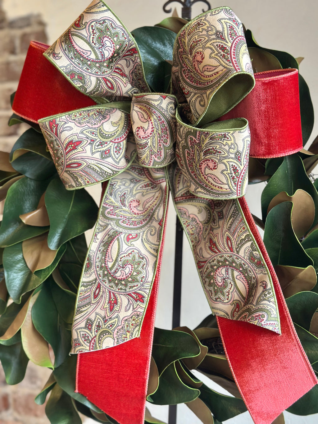 Paisleys and Magnolia Wreath