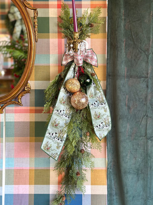 On the Hunt/Plaid Back Ornament Swag