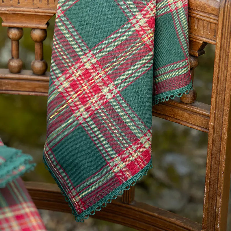 Jolly Plaid Napkin Set of 4 - Green - 18x18