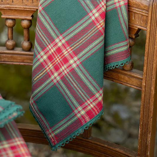 Jolly Plaid Napkin Set of 4 - Green - 18x18