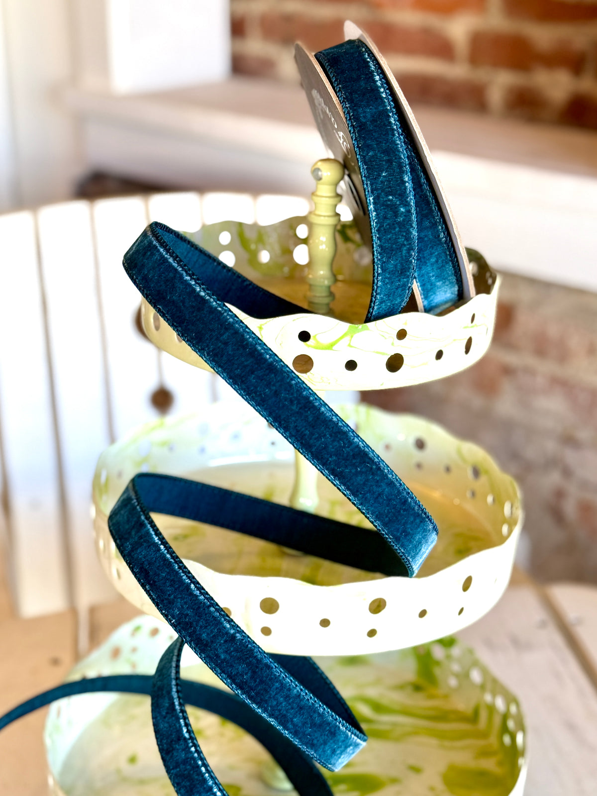 1” Velvet - Dark Teal, SOLD BY THE YARD