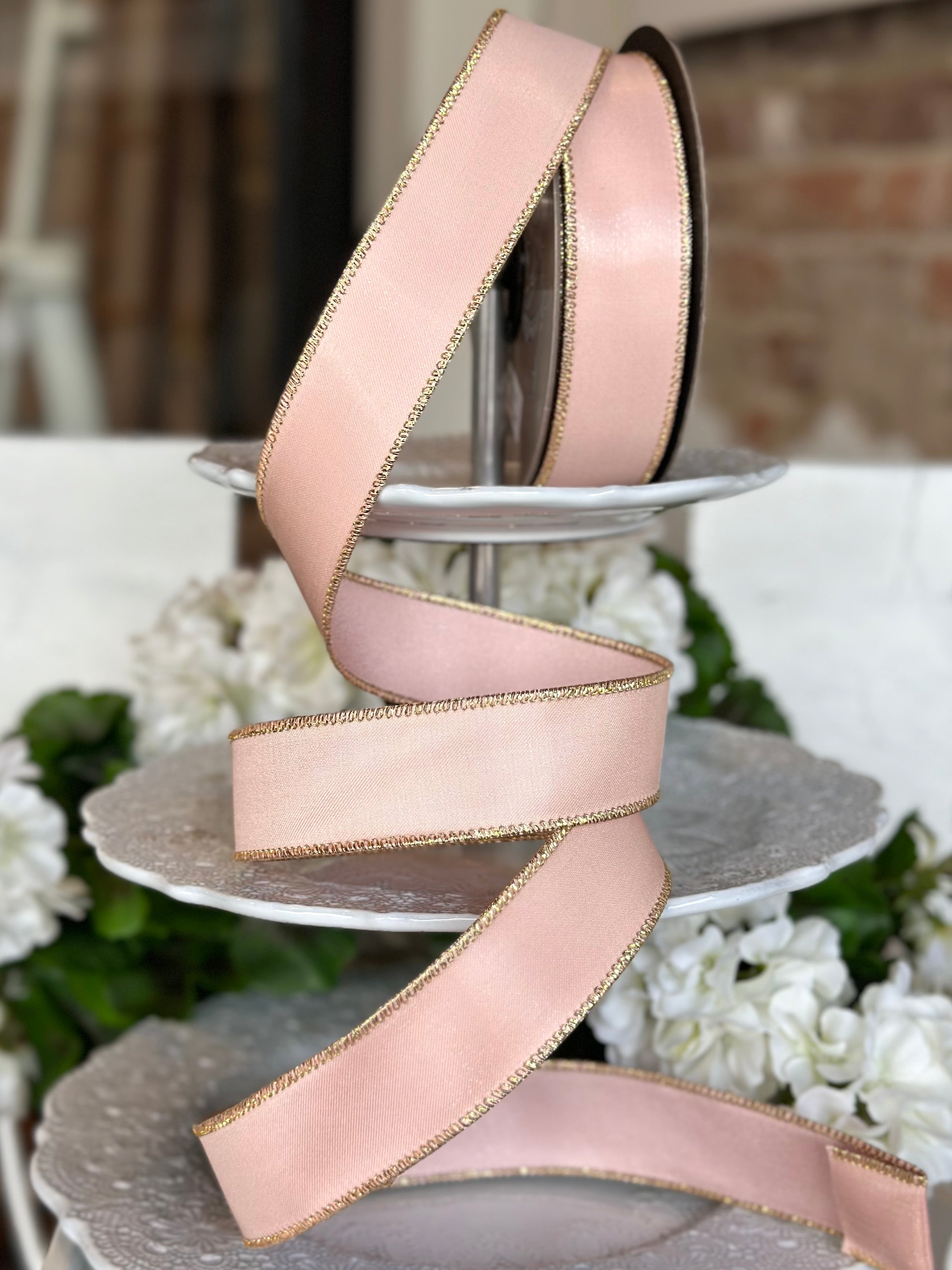 1.5" Wide, satin double sided, light coral