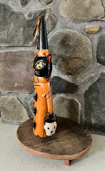 Black Cat With Skull Pail