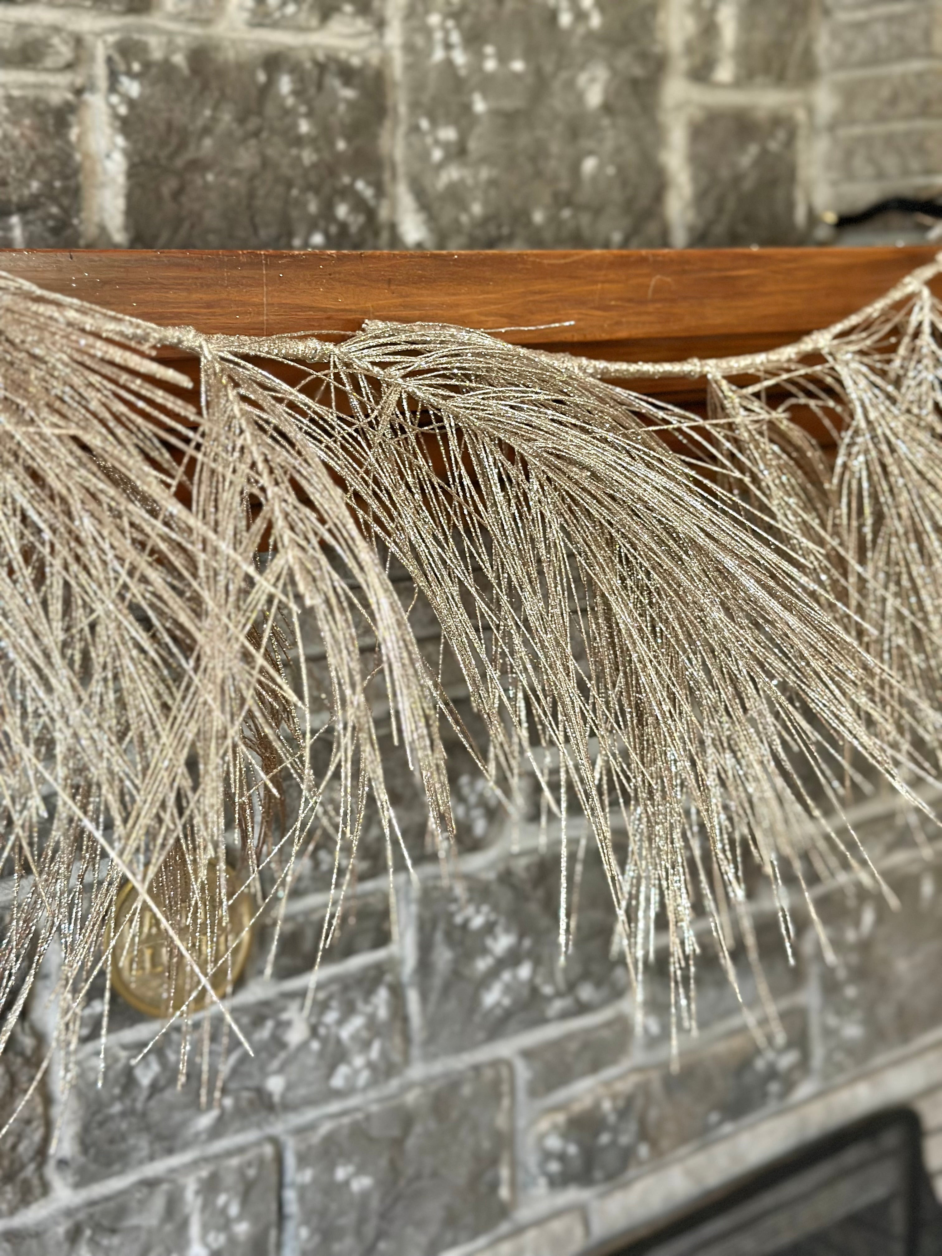 48” Glitter Long Needle Pine Garland