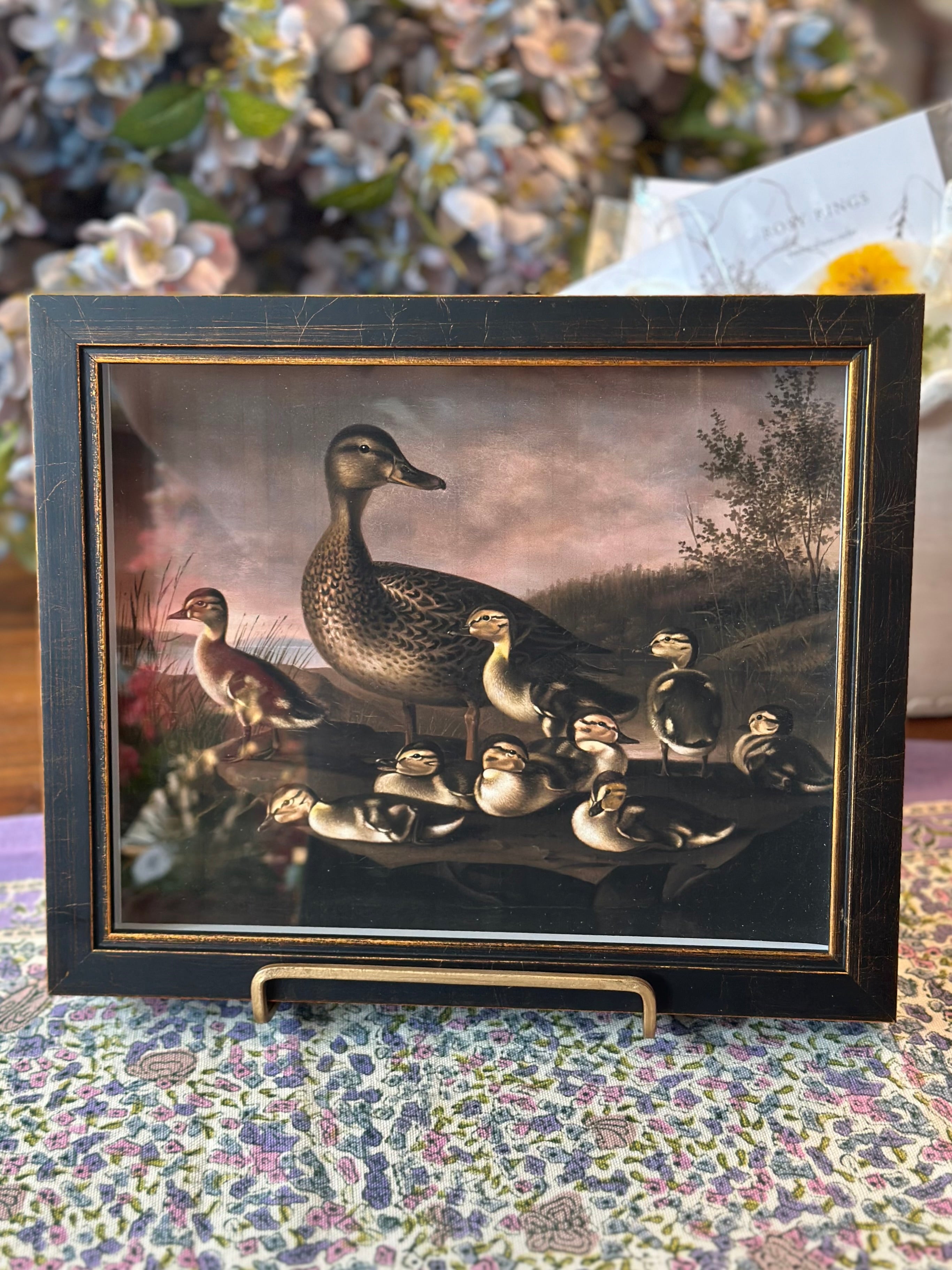 Framed Vintage Duck Oil Painting Reproduction