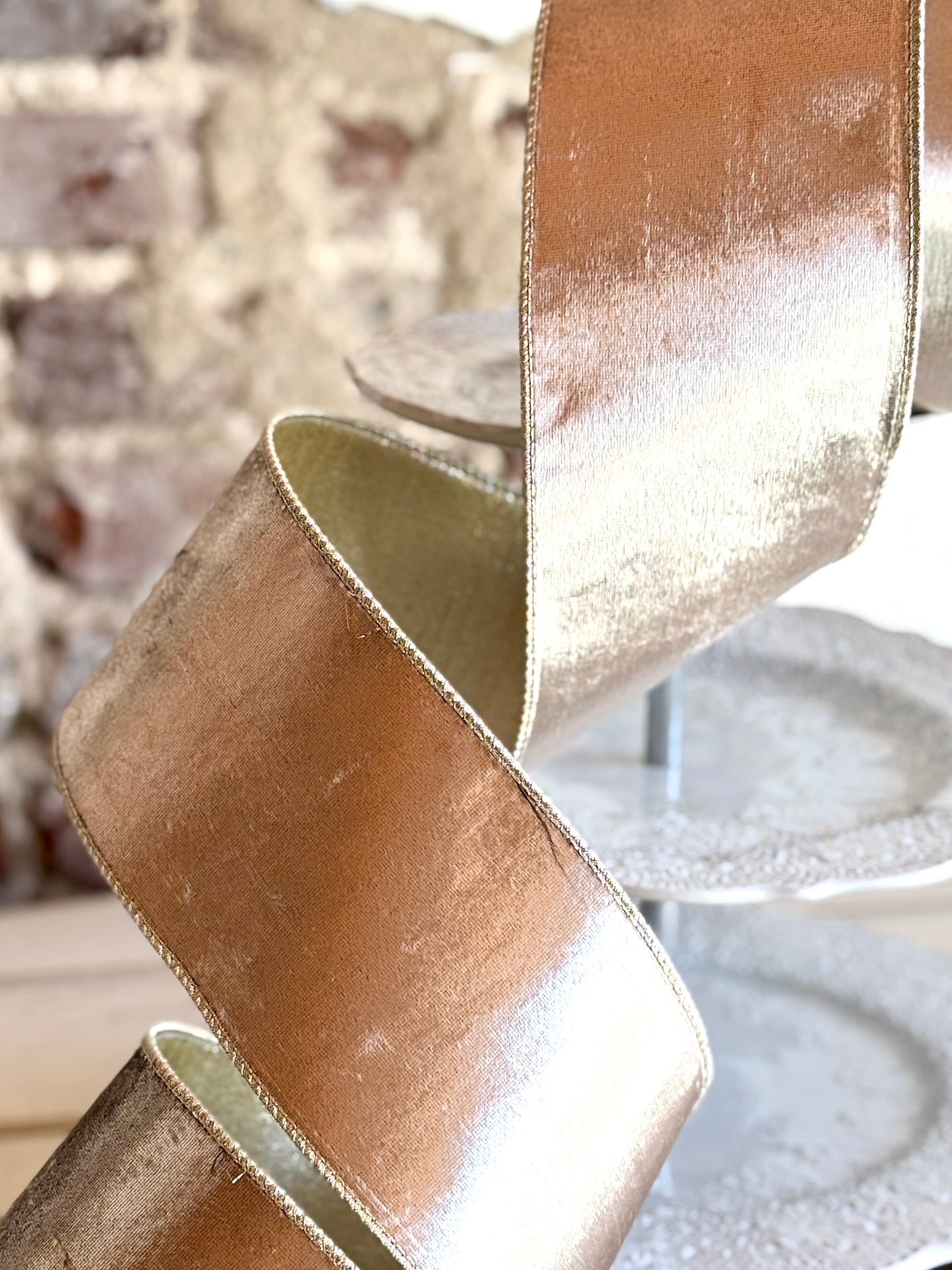 4” Platinum Satin Velvet