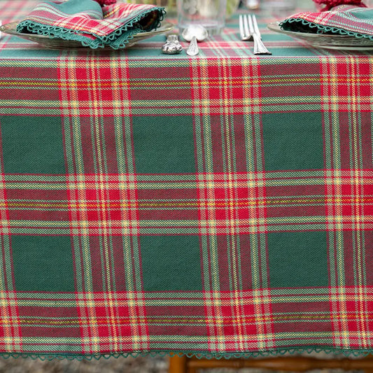 Jolly Plaid Tablecloth - Green - 54x54
