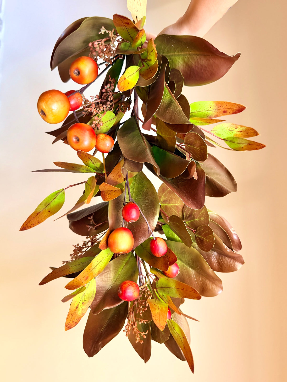 26"FALL MAGNOLIA & CRABAPPLE SWAG