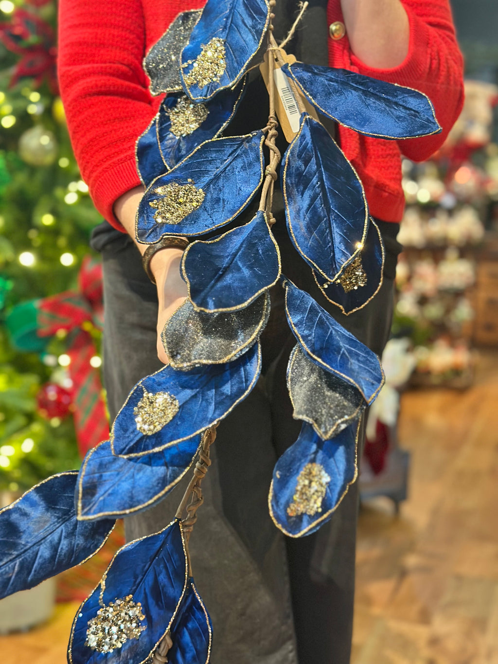 48” Encrusted Jewel Magnolia Garland