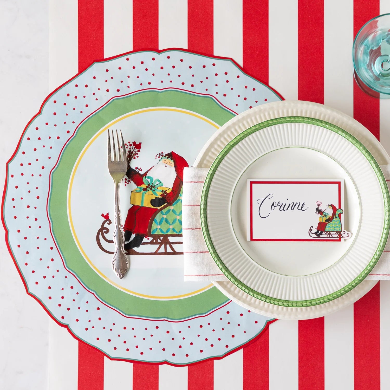 Hester & Cook Die-cut “Old St. Nick Sleigh” Placemat