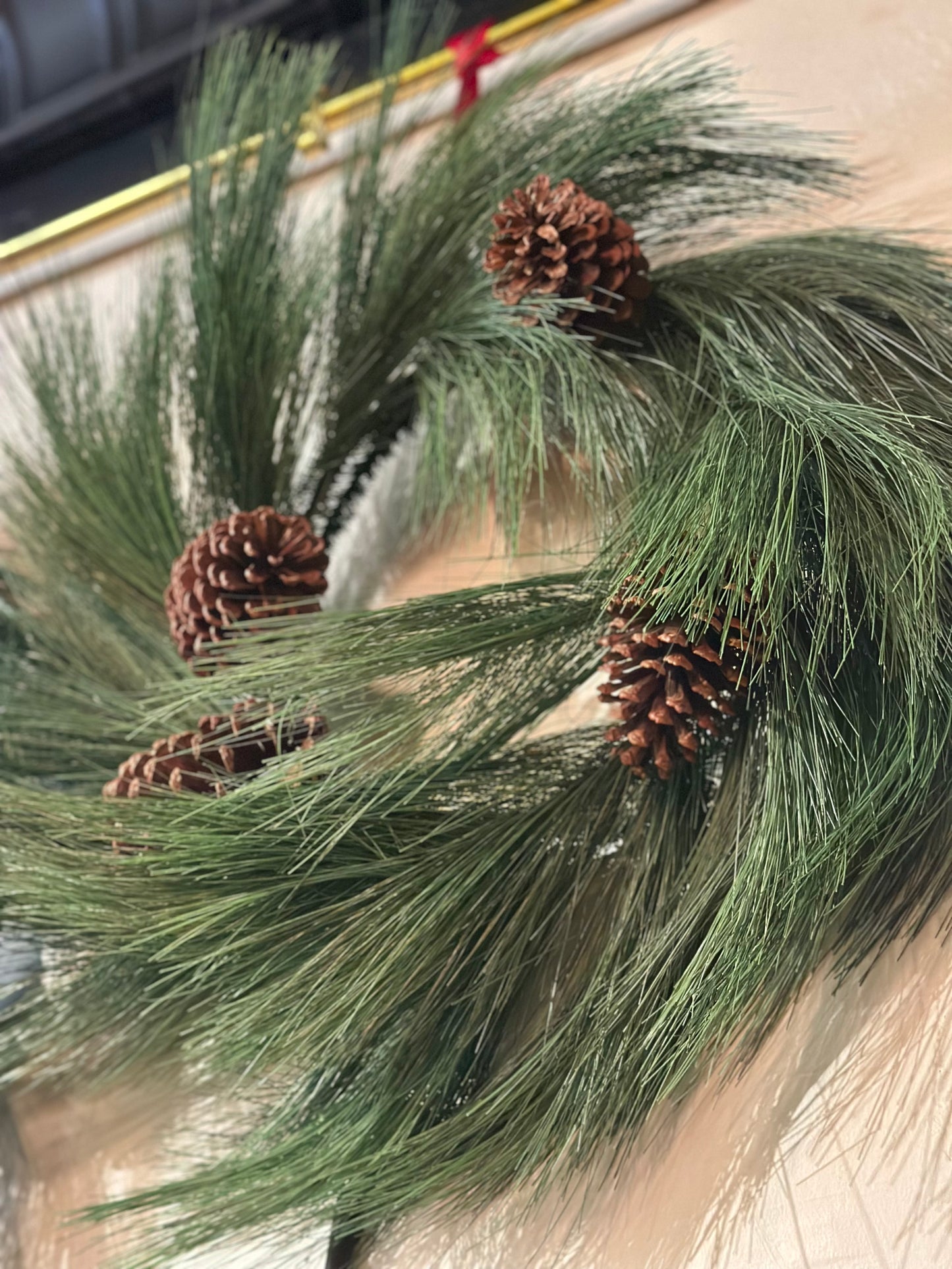 30" HORSETAIL PINE WREATH W/CONE