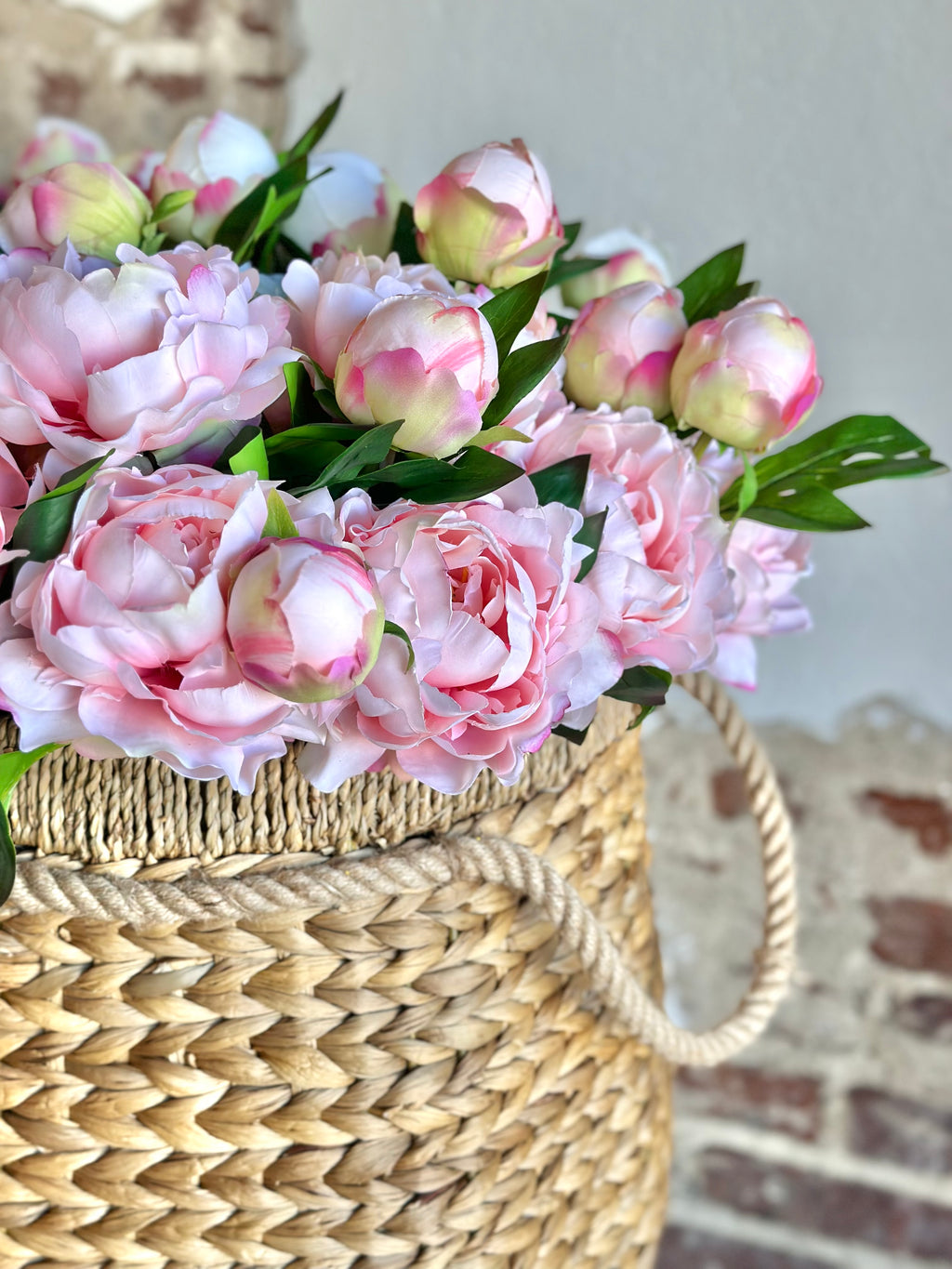 SOFT-TOUCH PEONY SPRAY X1 WITH BUD, 24.5", 5.5" BLOOM, PINK