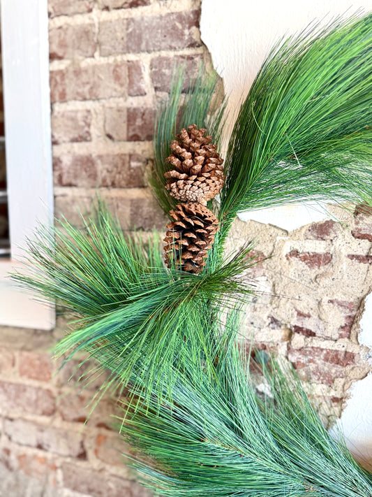 38" HORSETAIL PINE WREATH W/CONE