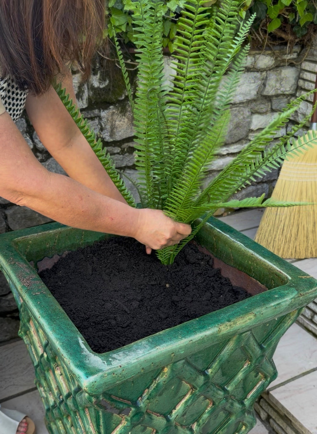 34” UV PROOF SHARON FERN BUSH