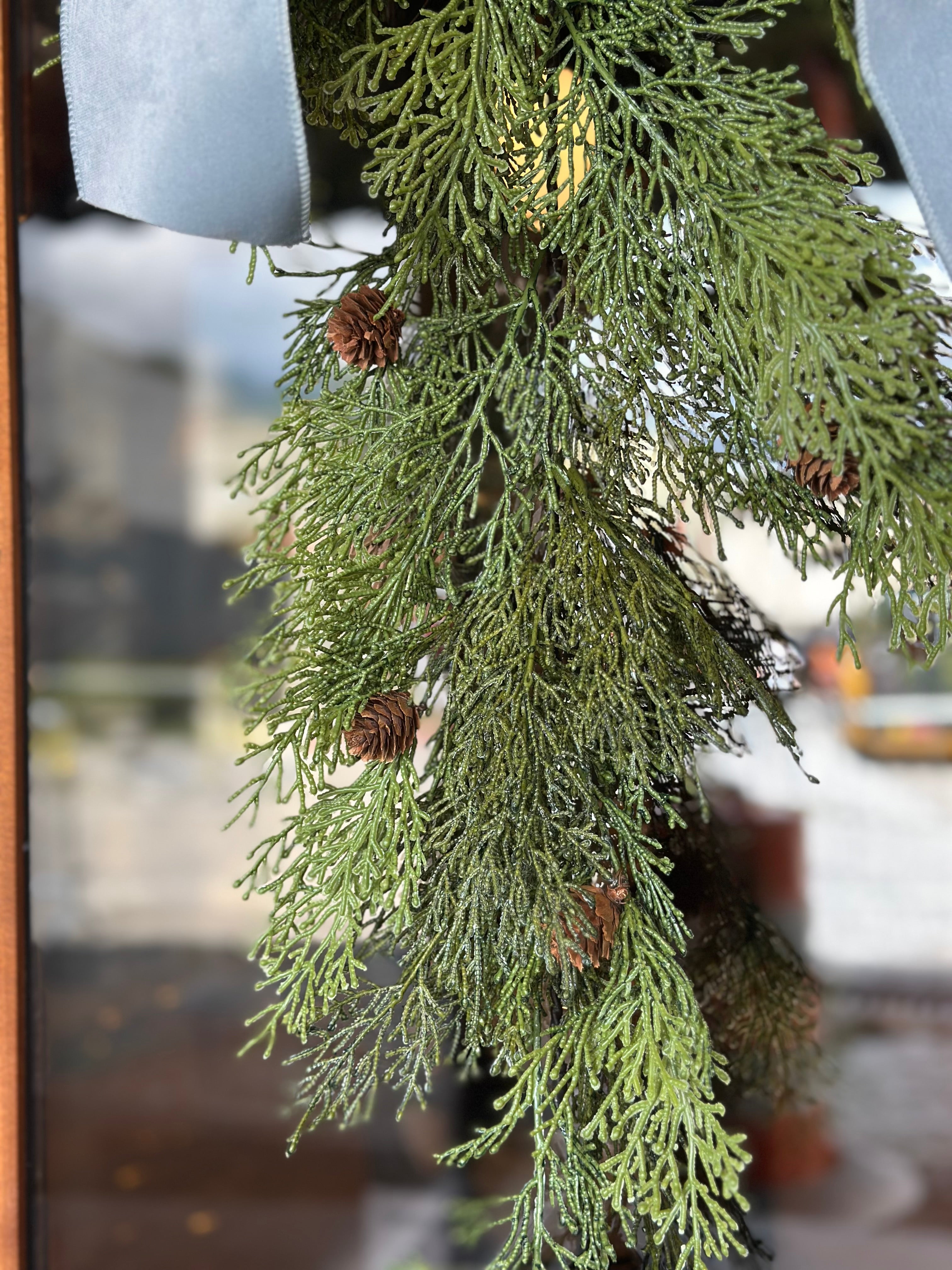Cedar Teardrop with Floppy Velvet Bow (COLOR OPTIONS)