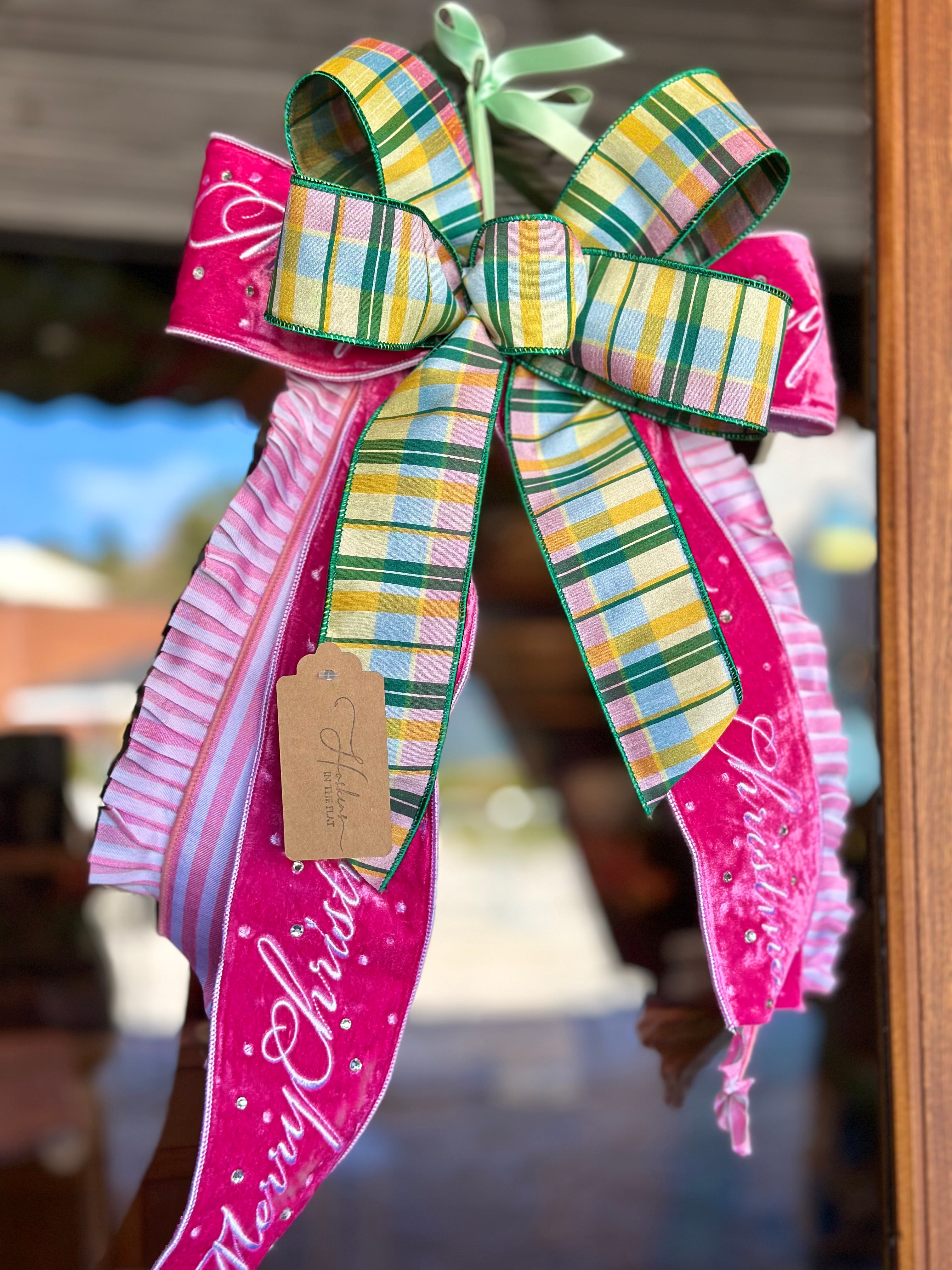 "Merry Christmas" and Pink Ruffles Bow