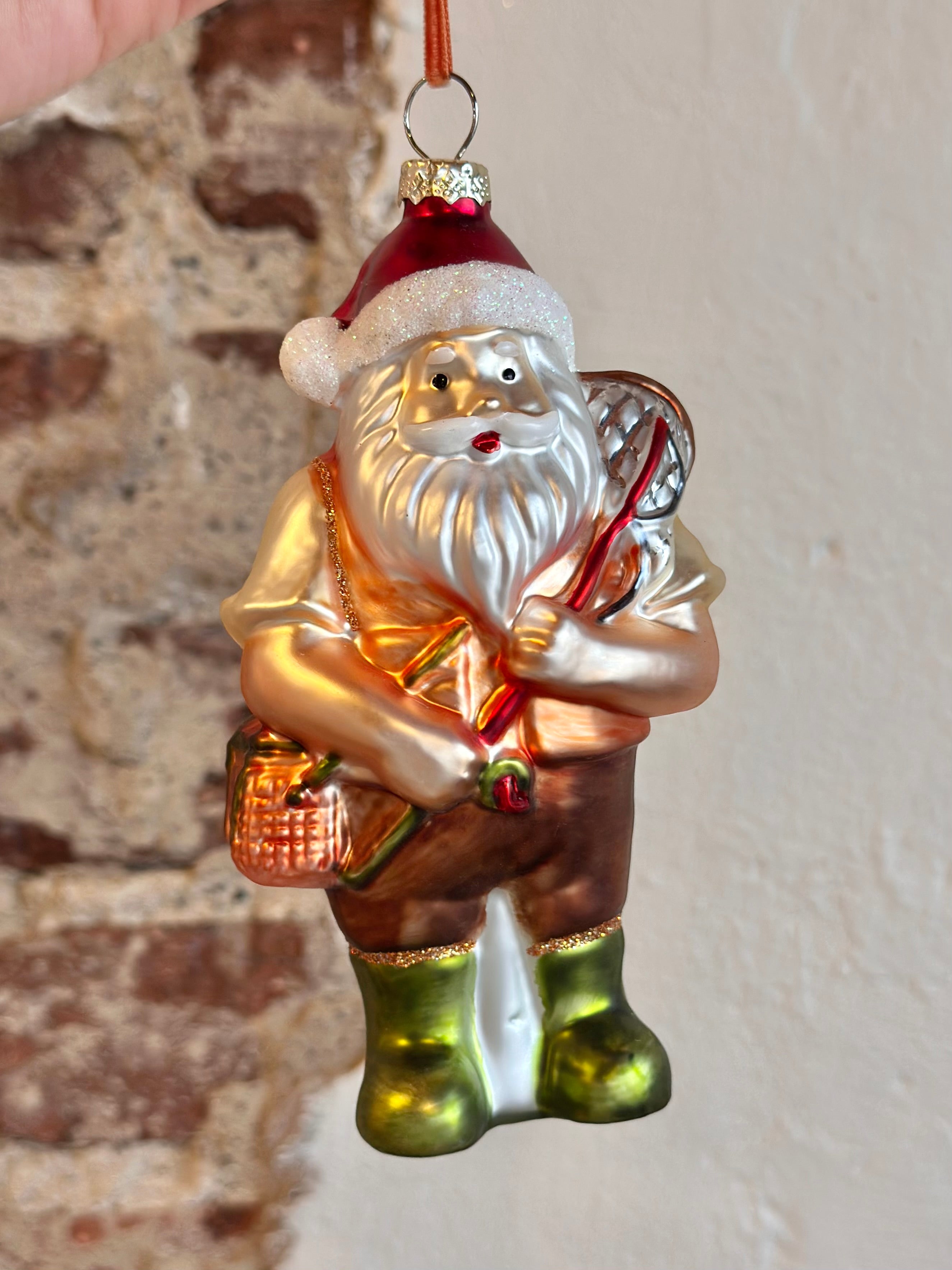 Fisherman Santa Ornament