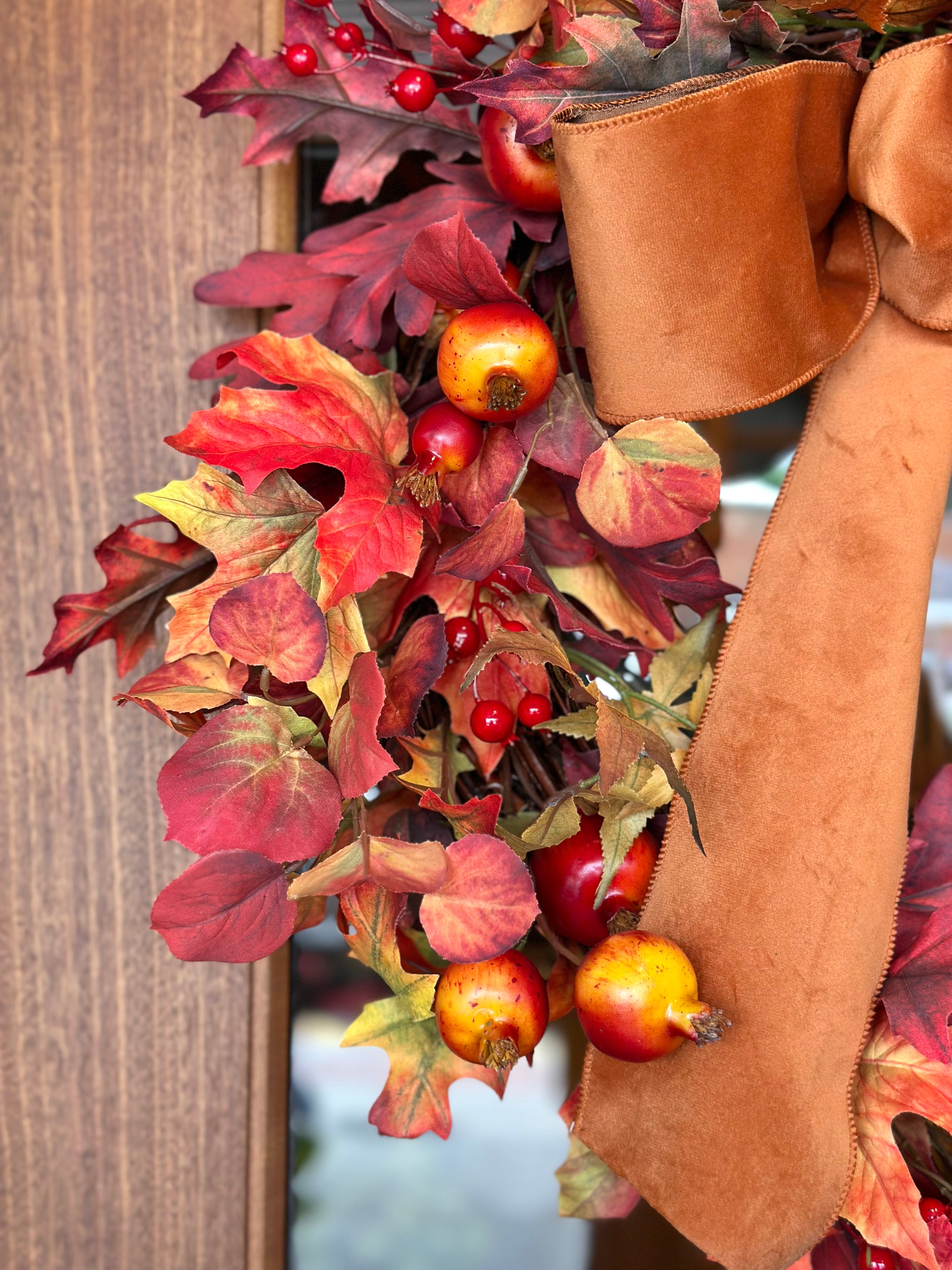 Pomegranate Autumn Leaf Wreath
