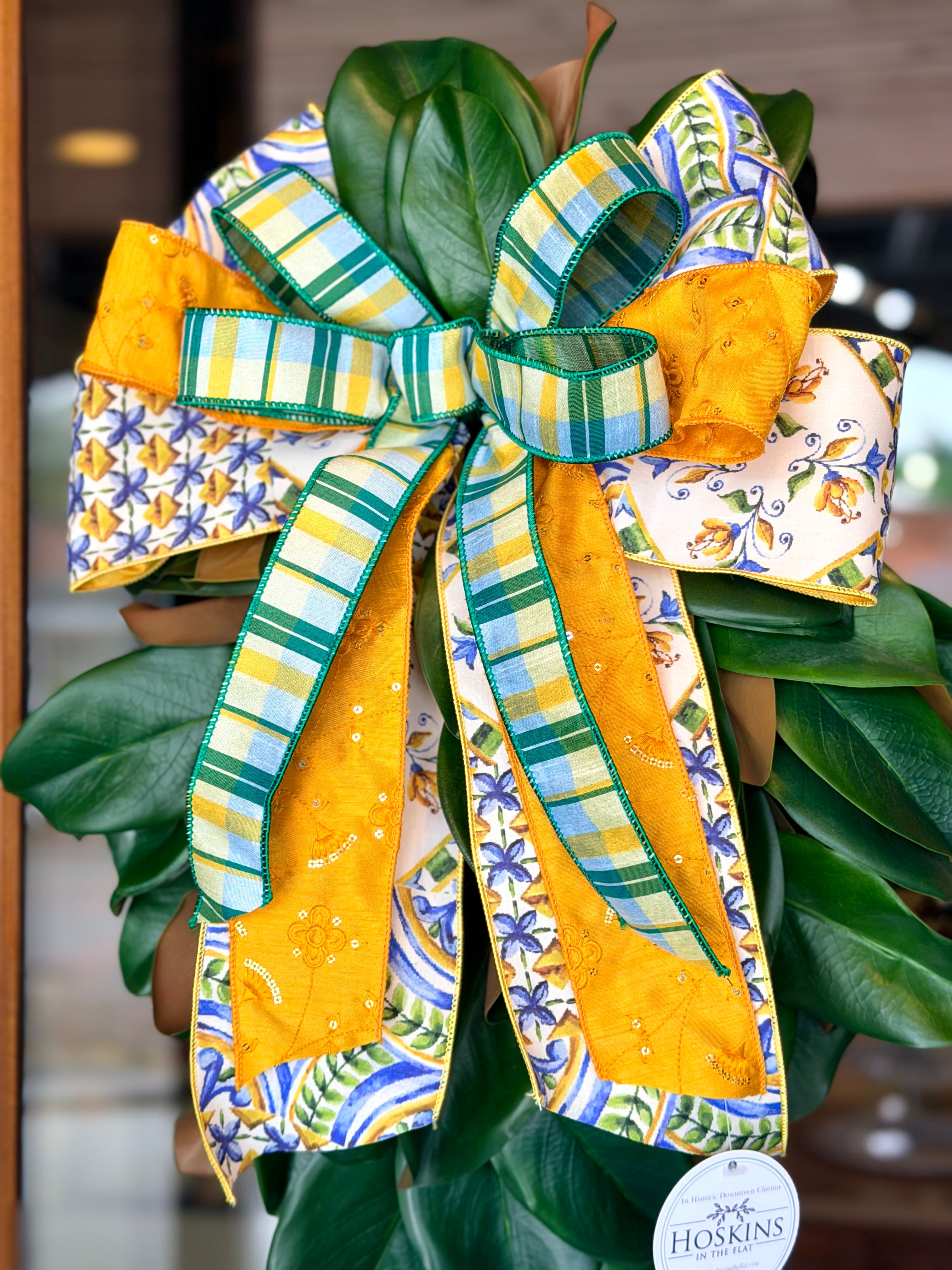Summer Yellow & Greens Magnolia Swag