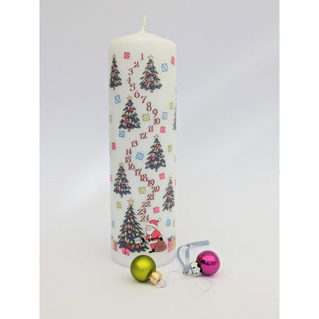 CHRISTMAS TREES ADVENT LARGE PILLAR CANDLE
