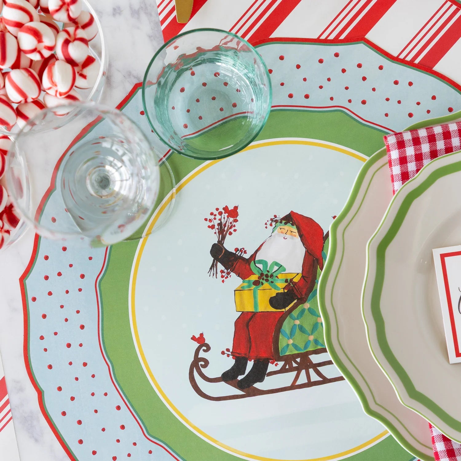 Hester & Cook Die-cut “Old St. Nick Sleigh” Placemat
