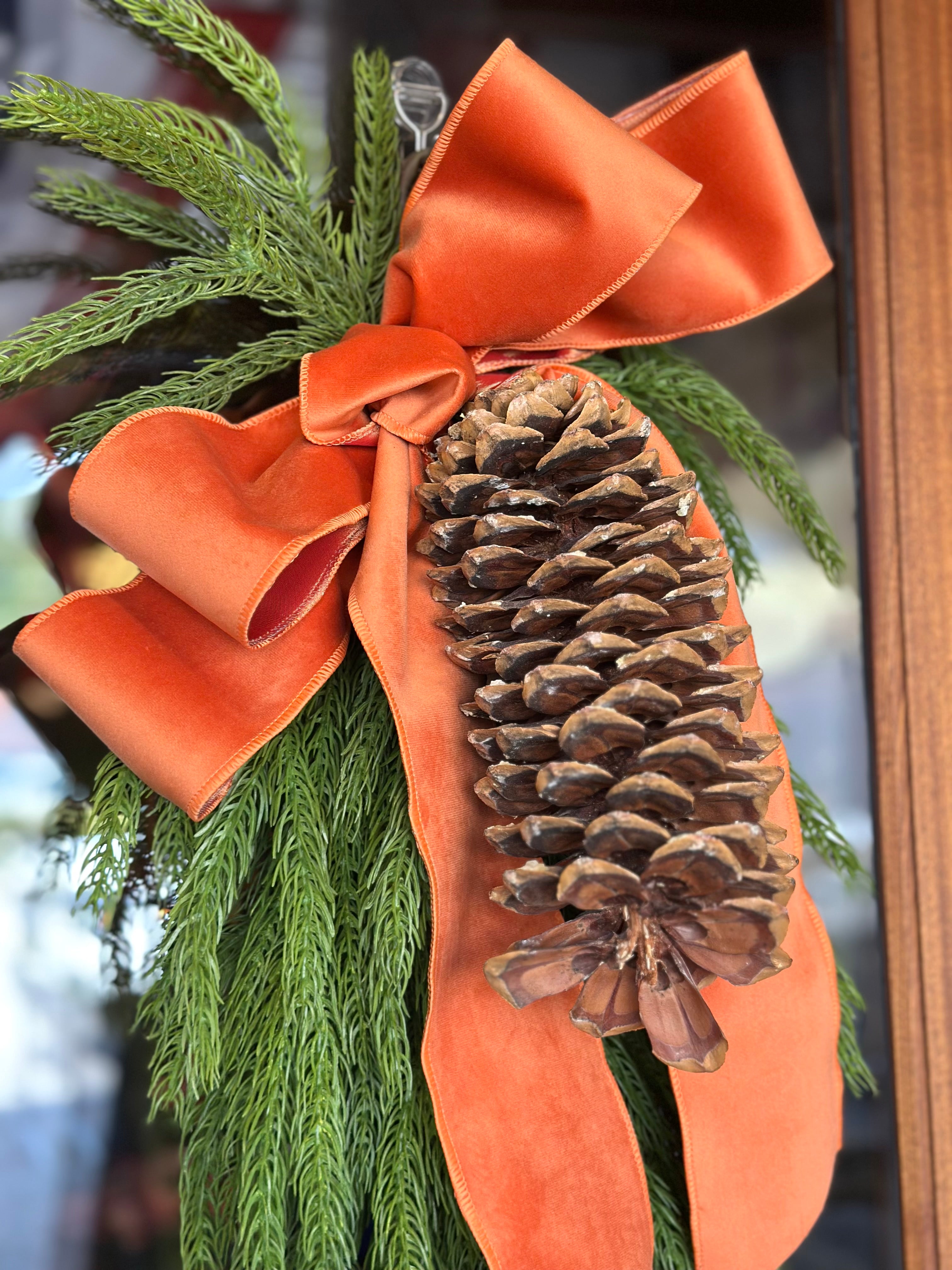 Forest Norfolk Pine with Floppy Velvet Bow (COLOR OPTIONS)