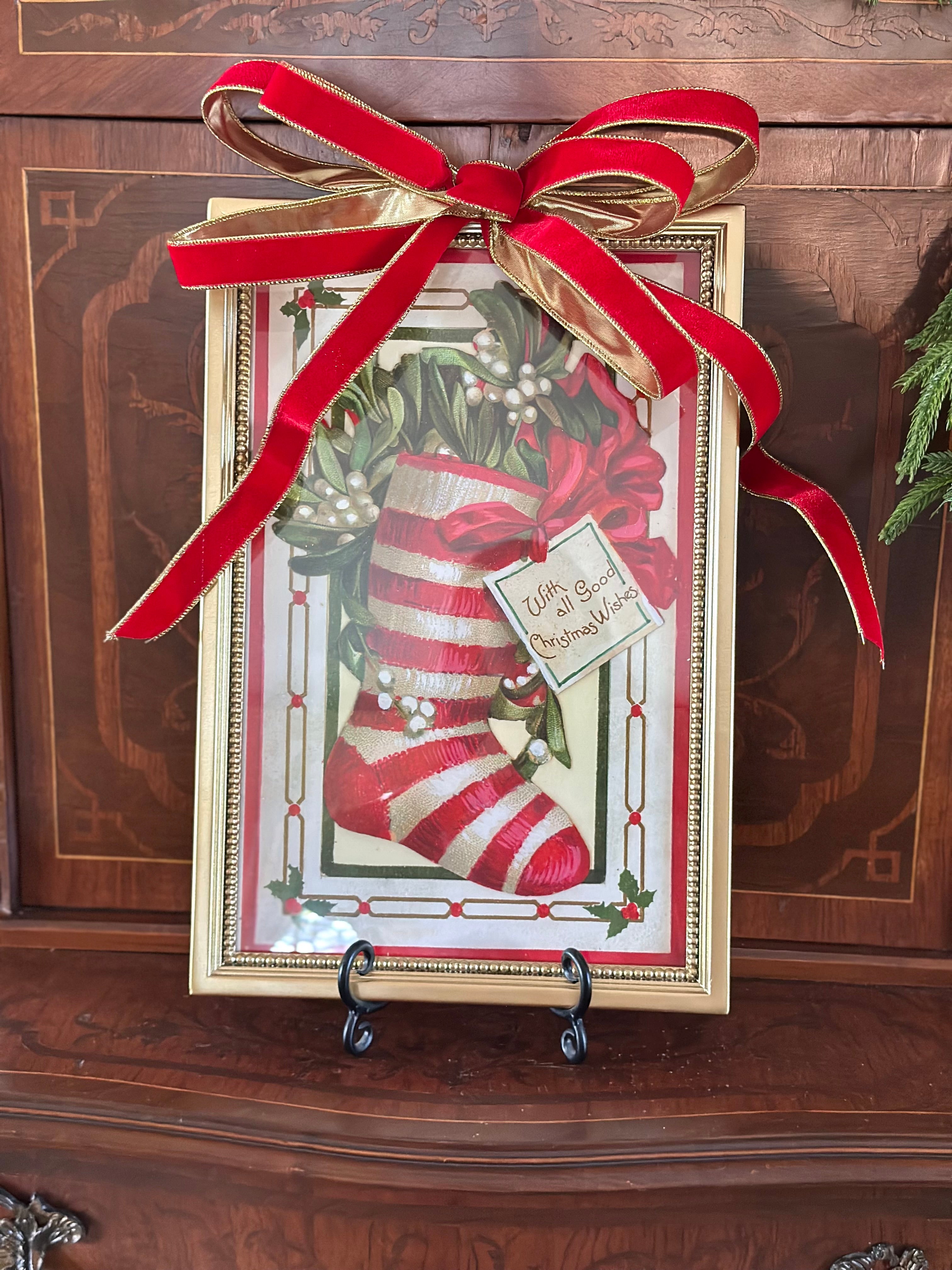 VINTAGE CHRISTMAS FRAMED WALL ART (3 DESIGNS)