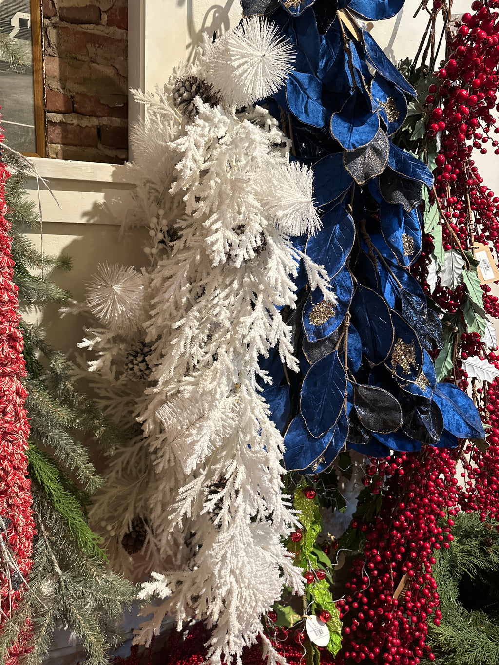 48" Winter Cyprus/Berry/Cone Garland