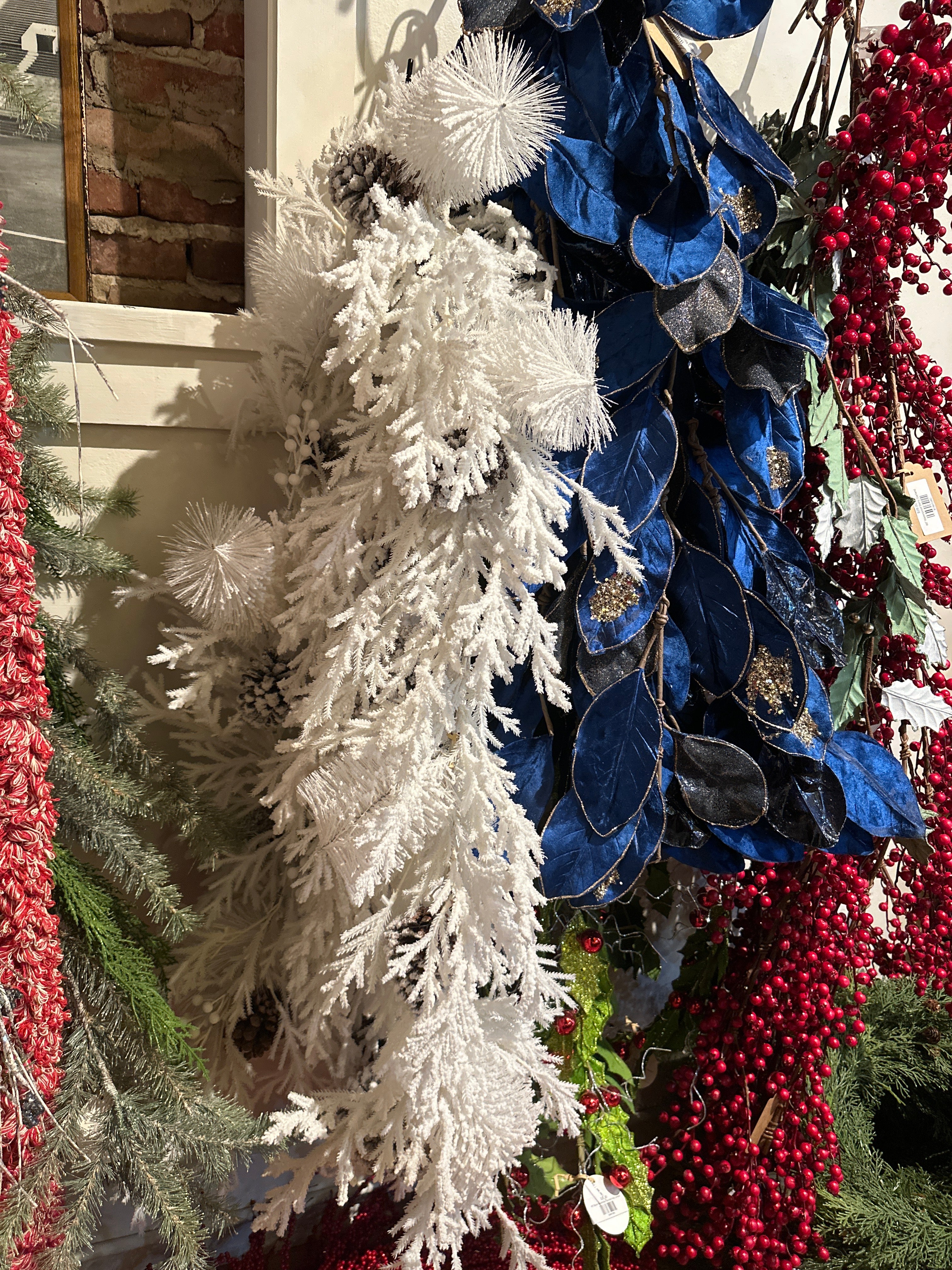 48" Winter Cyprus/Berry/Cone Garland