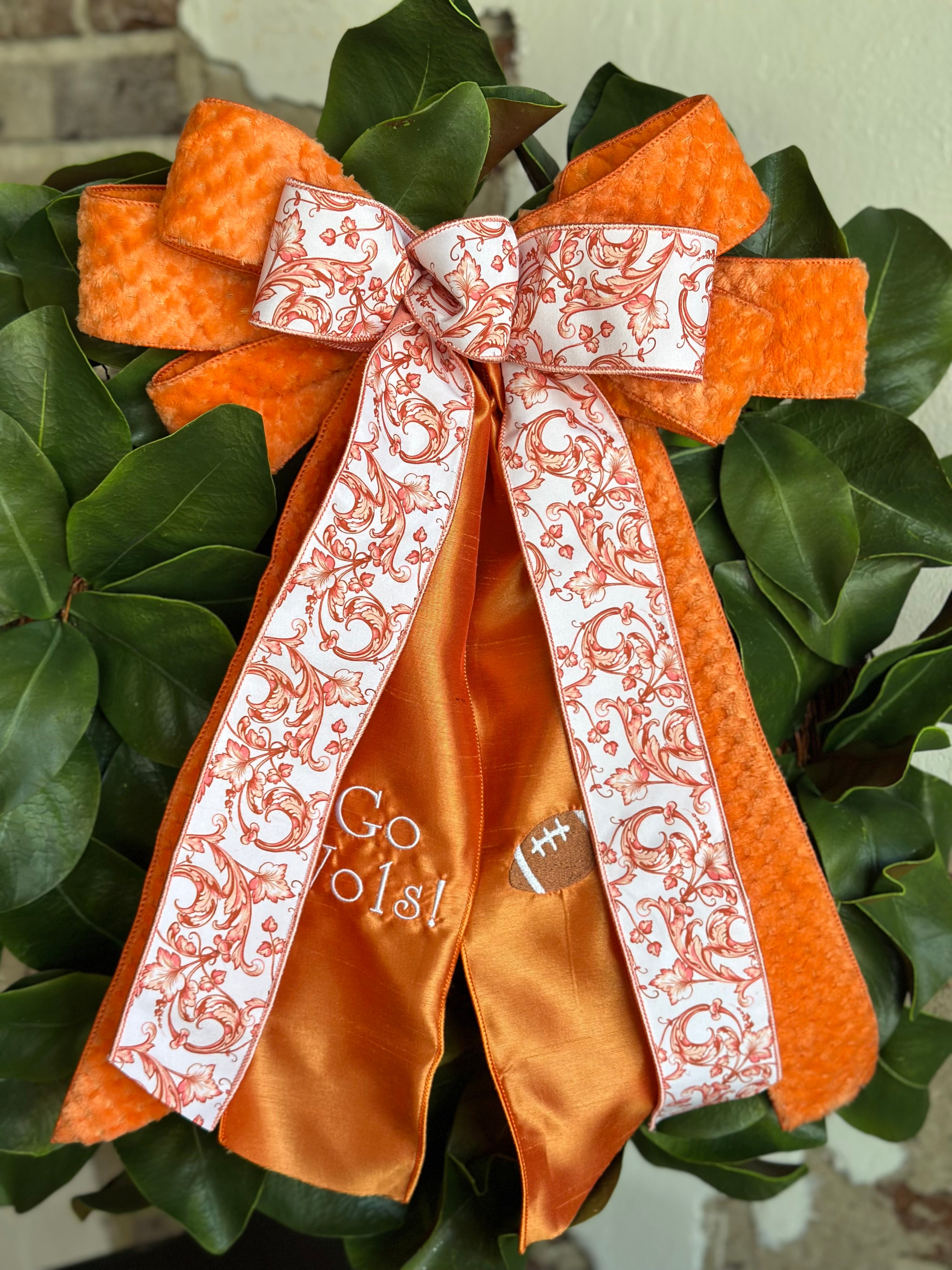 Go Vols! Football Embroidered Bow