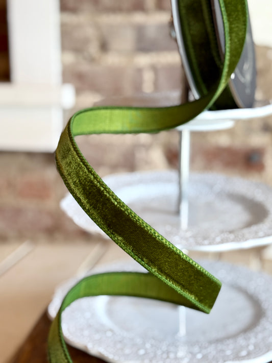 1" Forest Green Velvet - Sold by the yard
