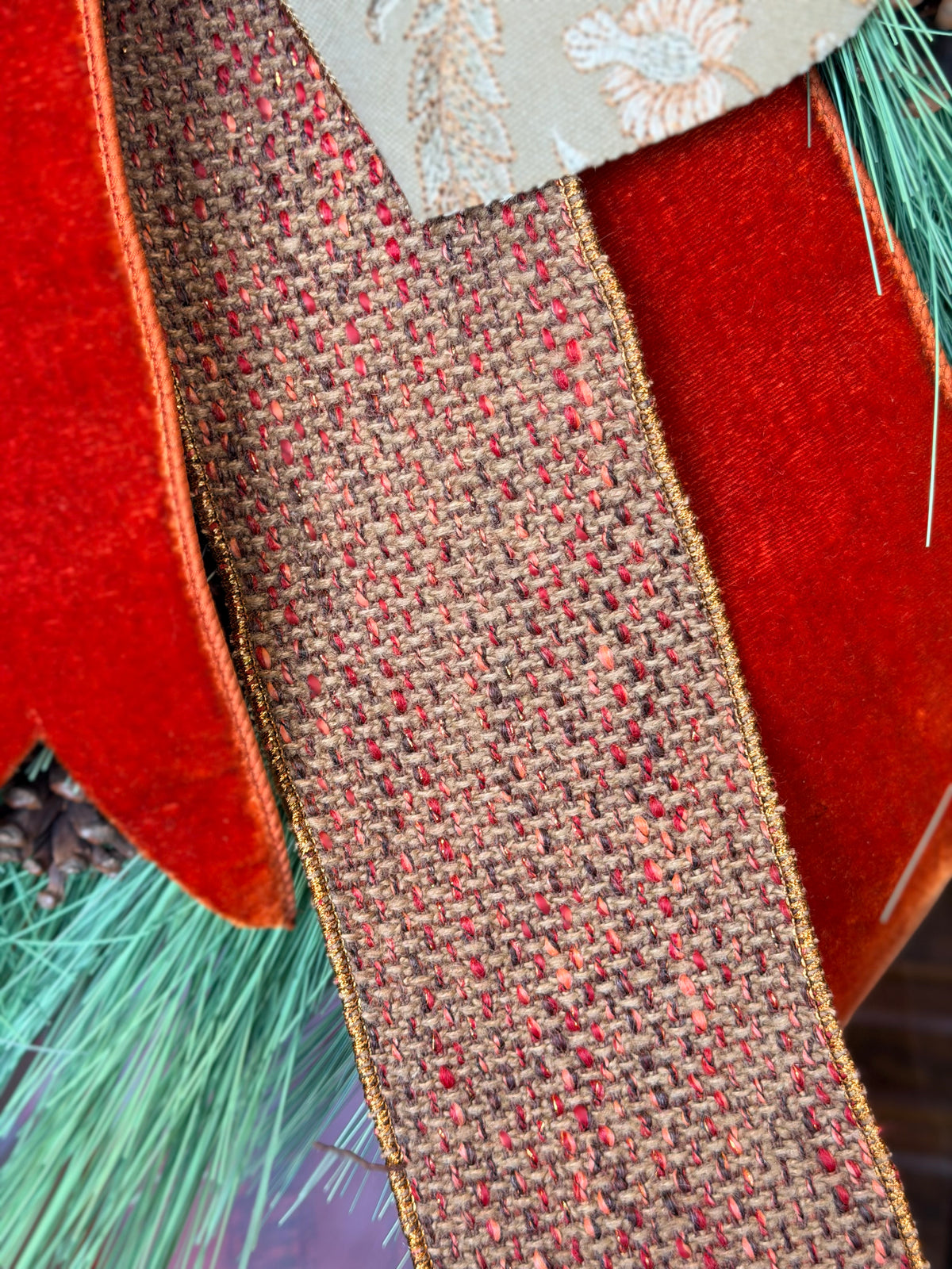 Fall Tweed & Horsetail Pine Wreath